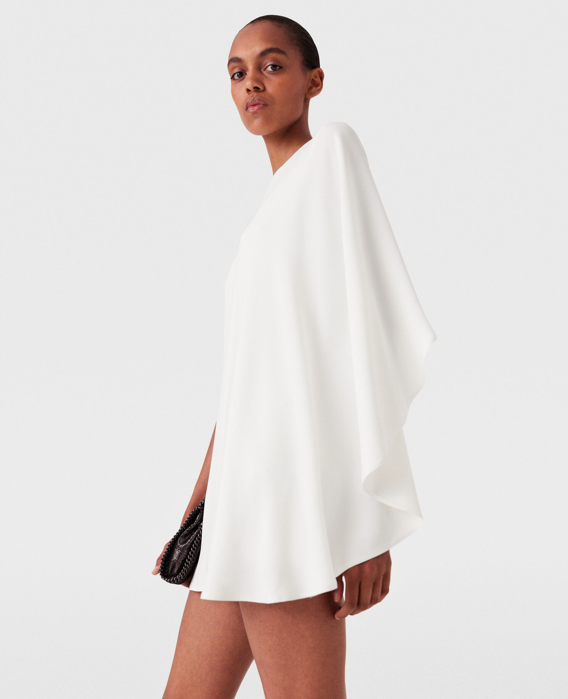 One-Sleeve Mini Dress-White-large One-Sleeve Mini Dress-White-large image number 2