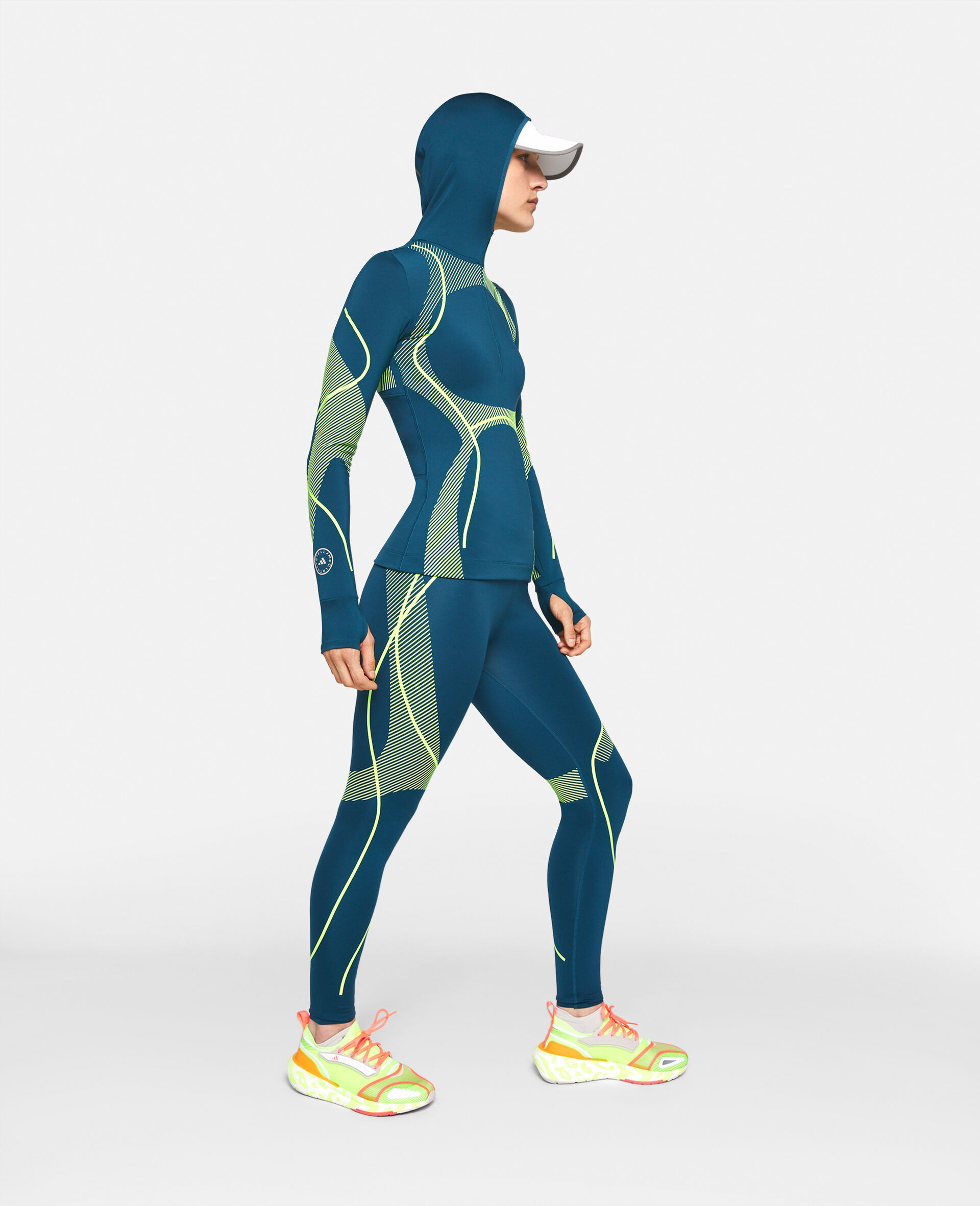 TruePace Hooded Running Long Sleeve Midlayer Top-Blue-large image number 1