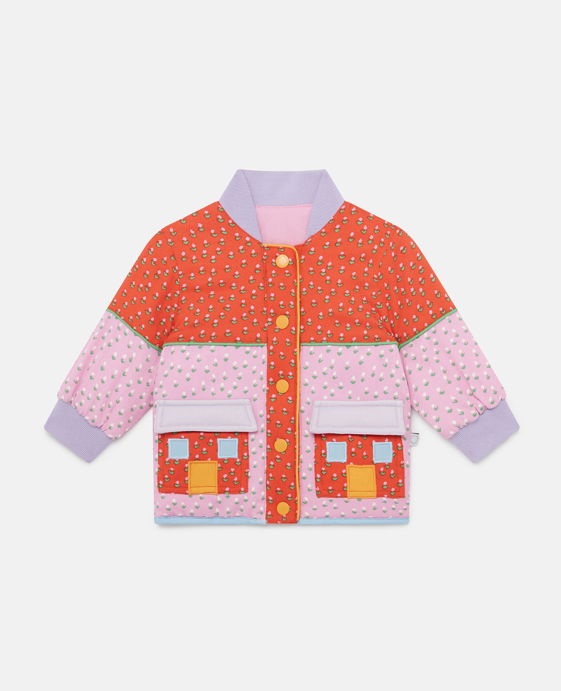 Manteau en patchwork avec applique ferme-Fantaisie-medium