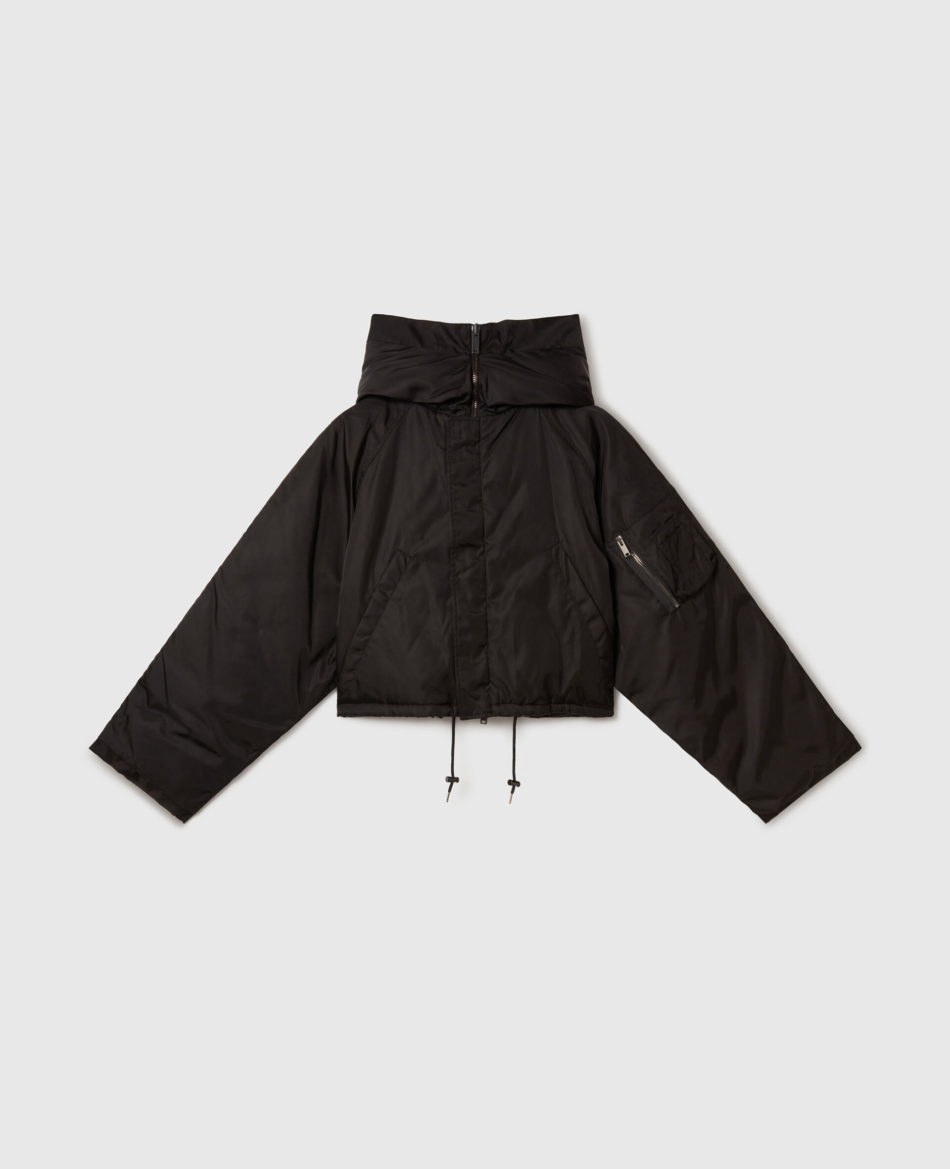 High-Neck Long-Sleeve Jacket-Black-large image number 0