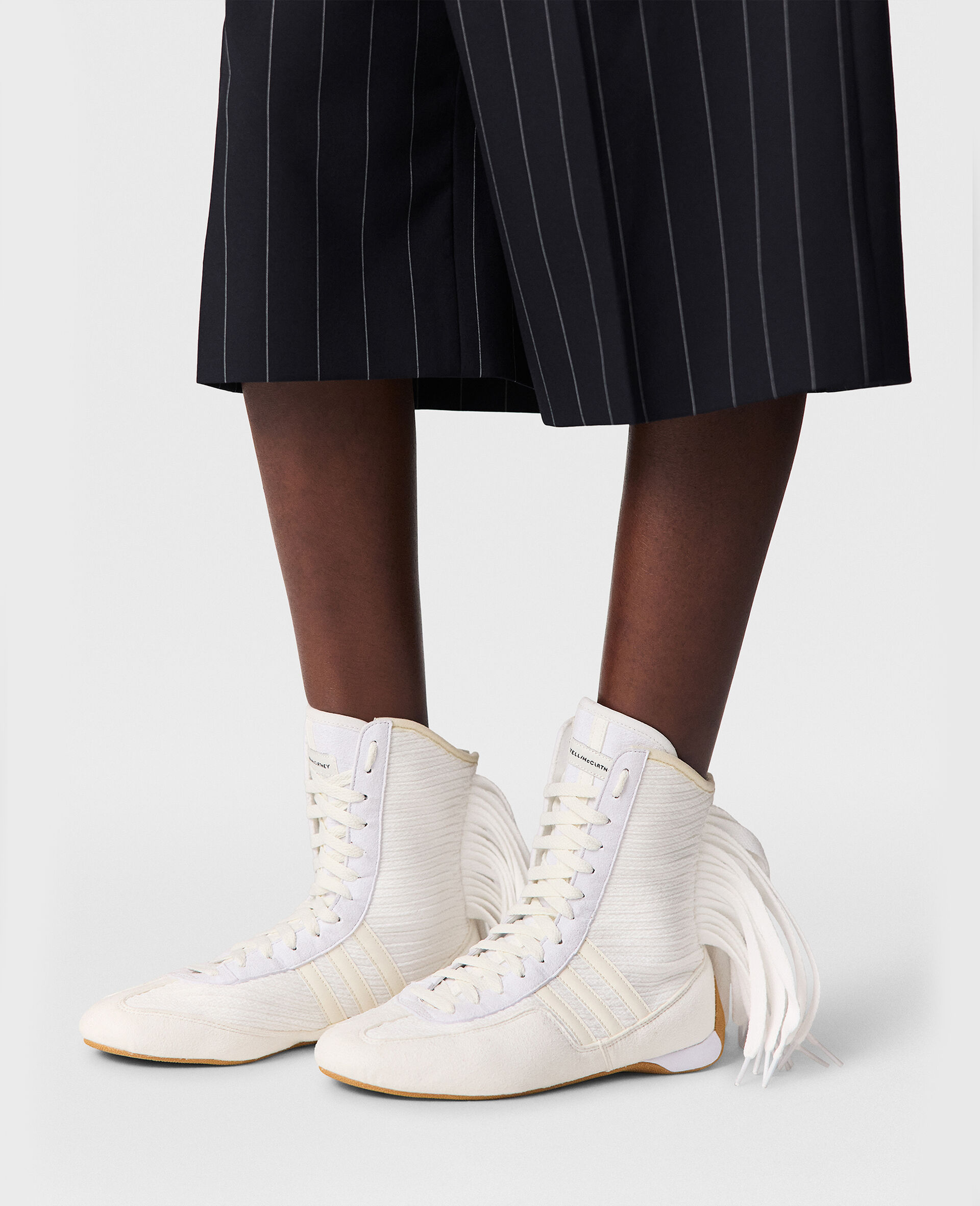 テーラード　ピンストライプ　ウールショートパンツ-ブルー-large image number 7