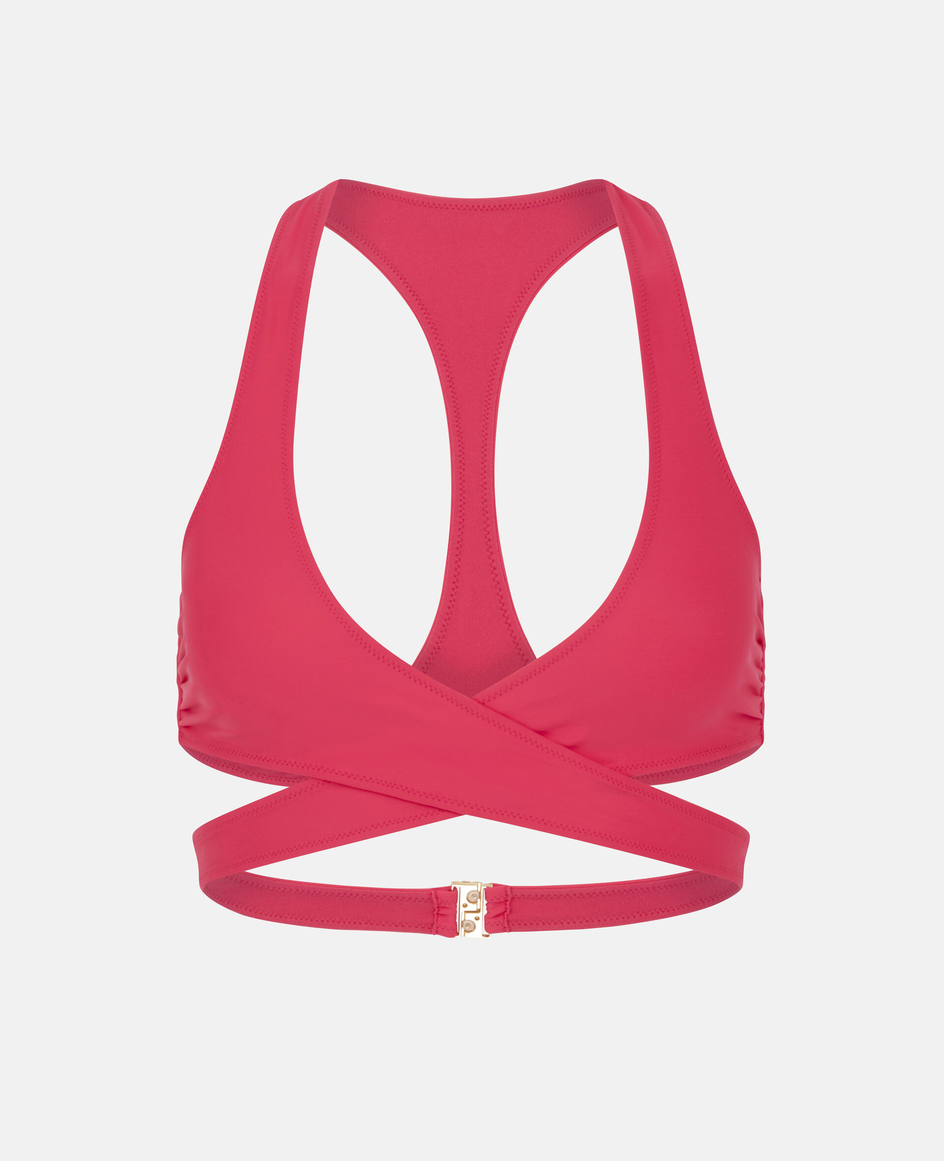 Graphic Cutout Wrap Bikini Top-Pink-large image number 0