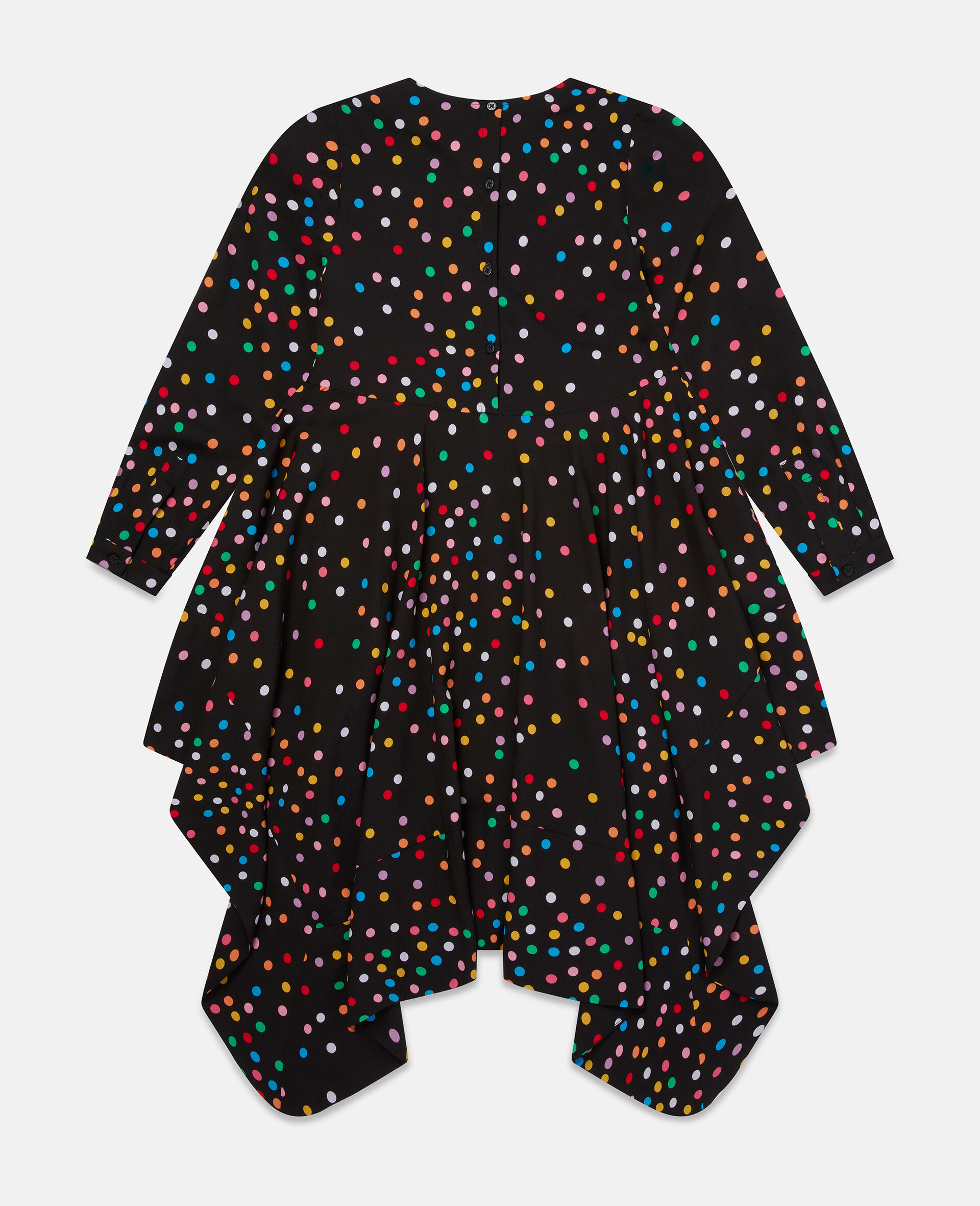 Rainbow Confetti Print Dress-Black-large image number 2