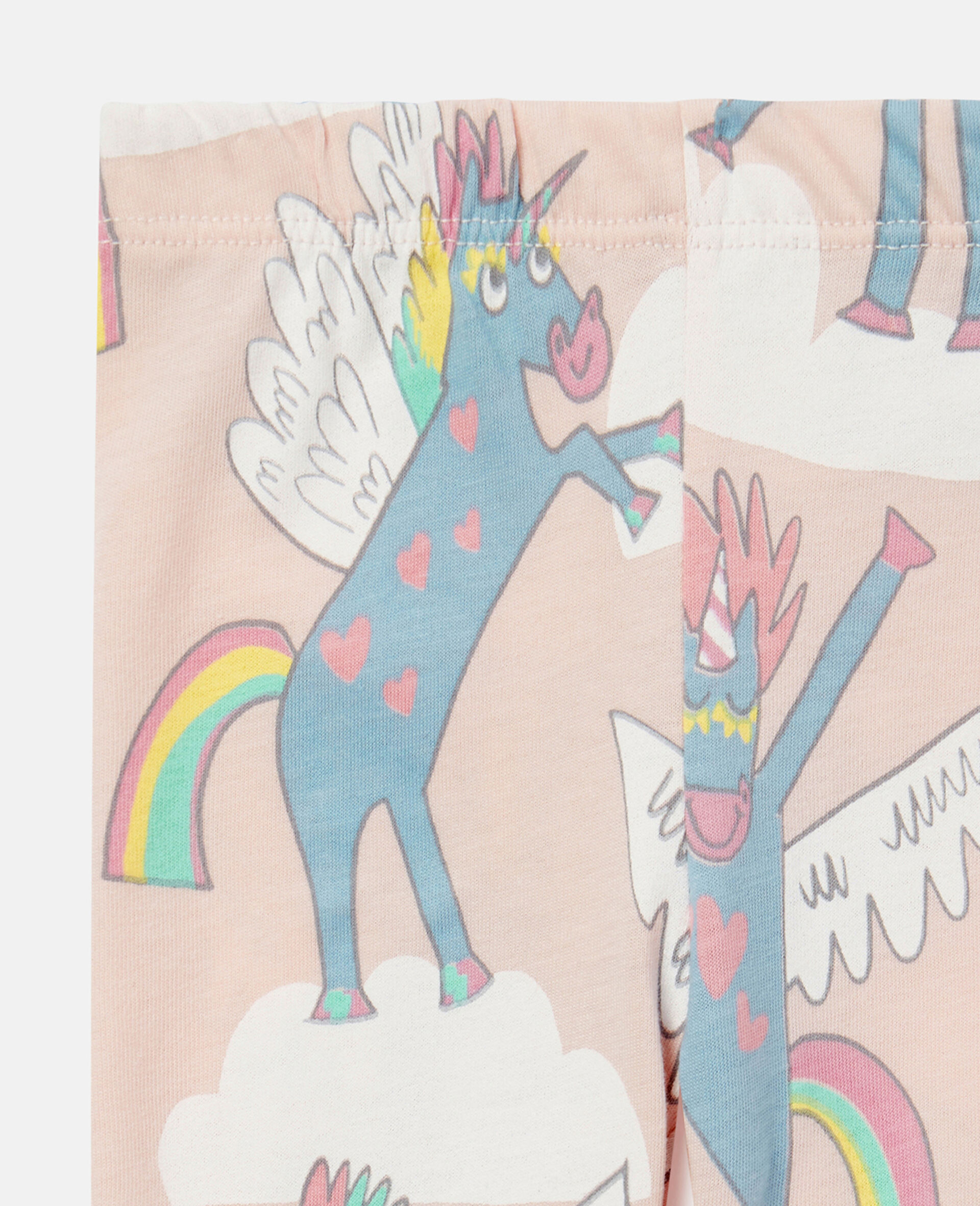 Leggings con Stampa Unicorno Arcobaleno-Blu-large image number 1