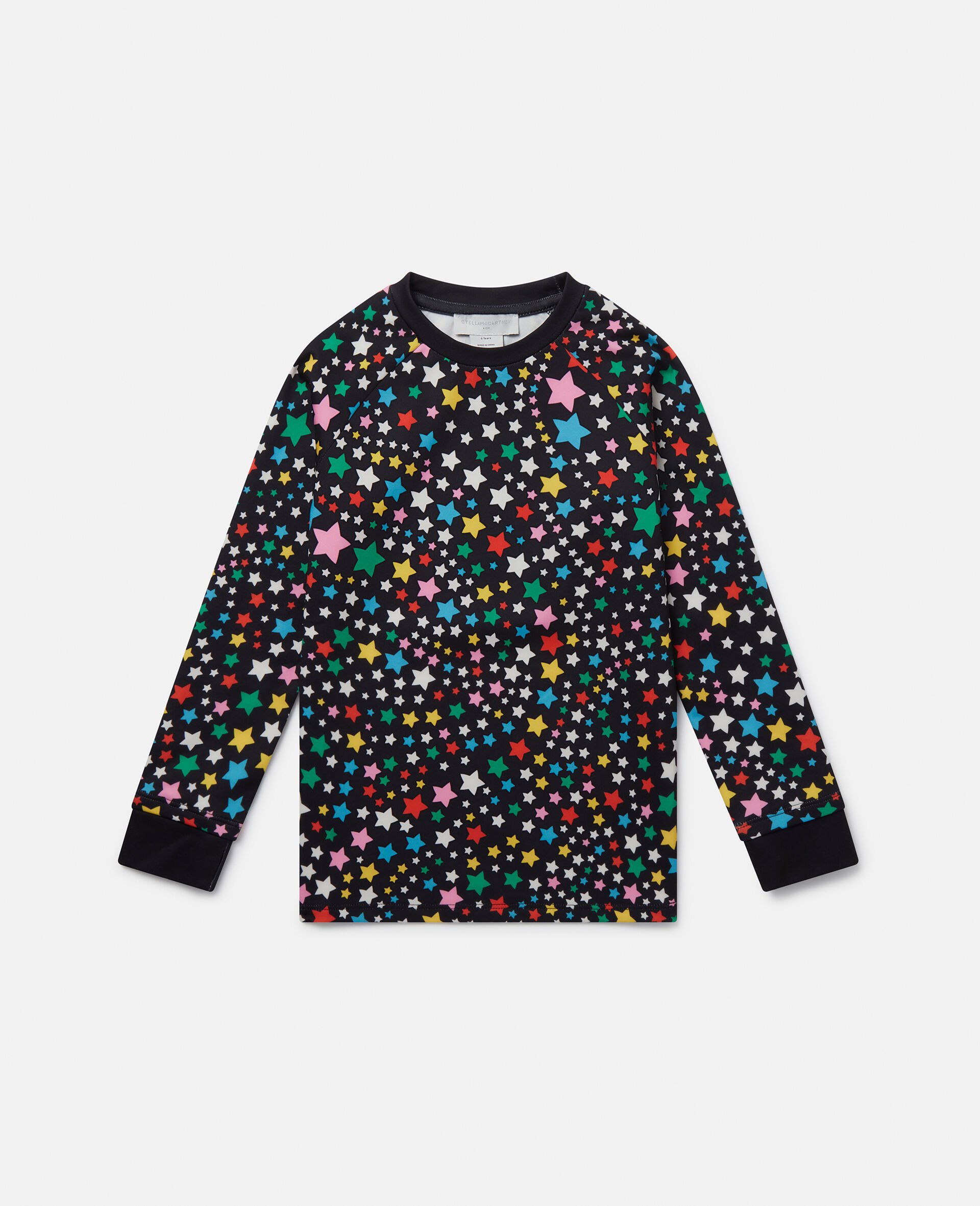 Star Pattern Long-Sleeve T-Shirt-Multicolour-medium