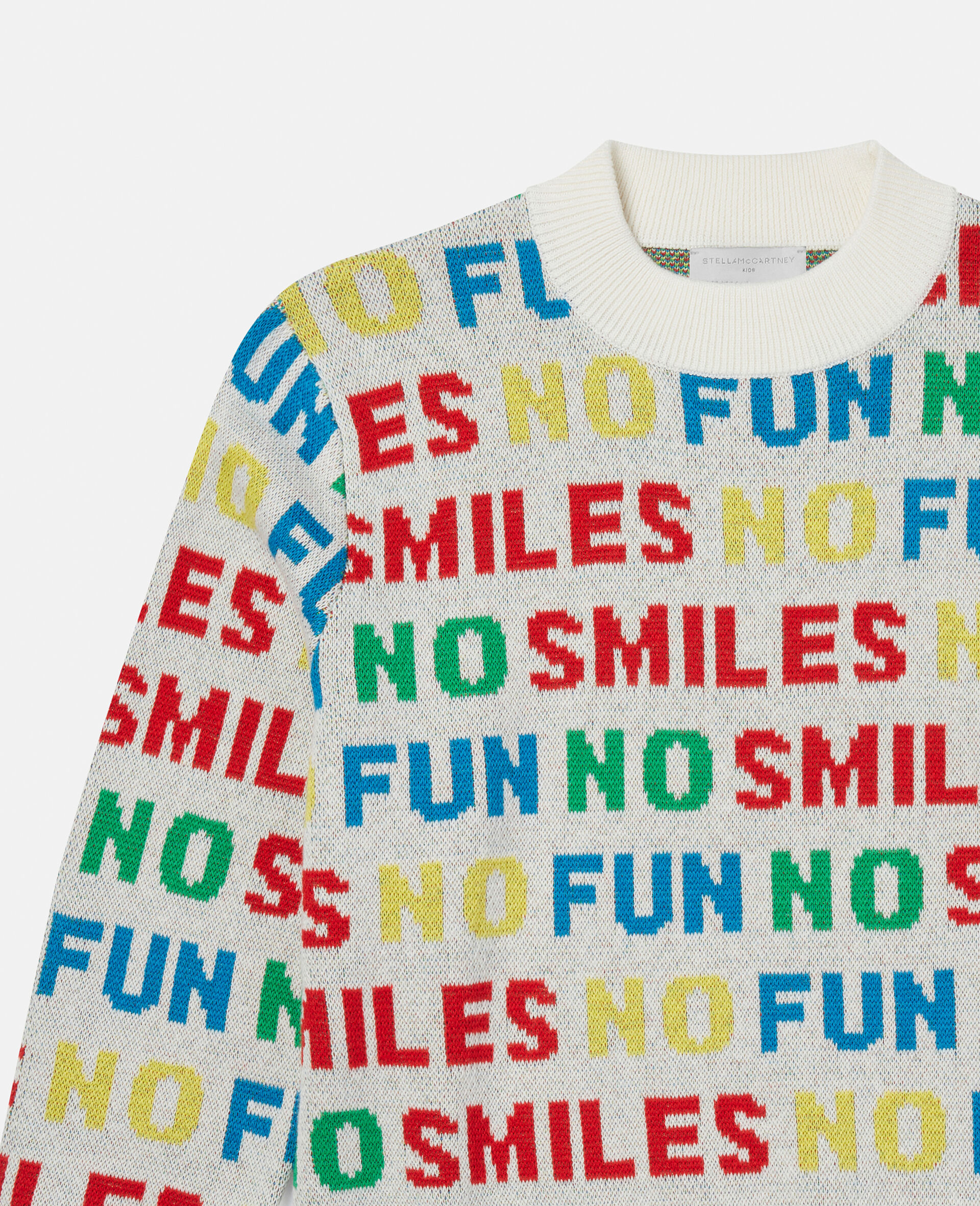 No Smiles No Fun Knit Jumper-White-large image number 1