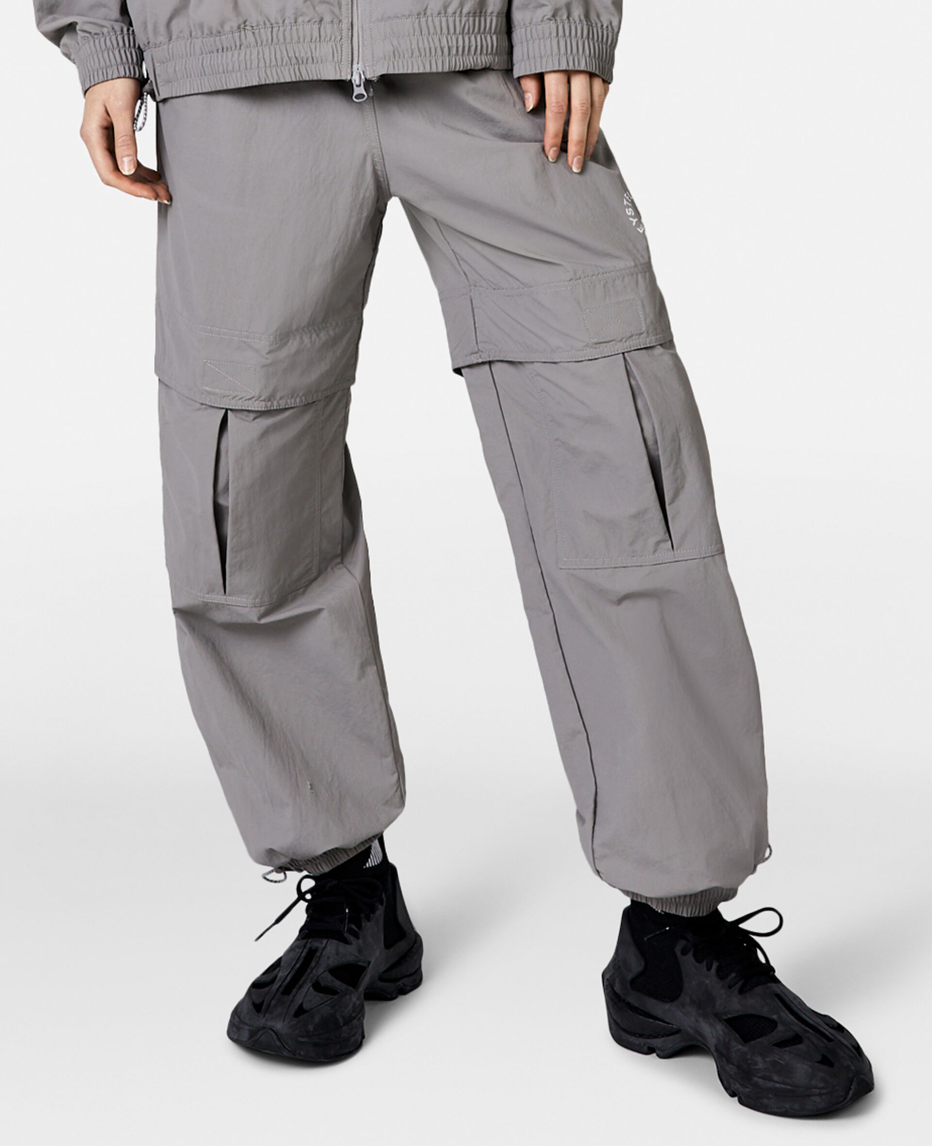 TrueCasuals Woven Cargo Trackpants-Grey-large image number 3