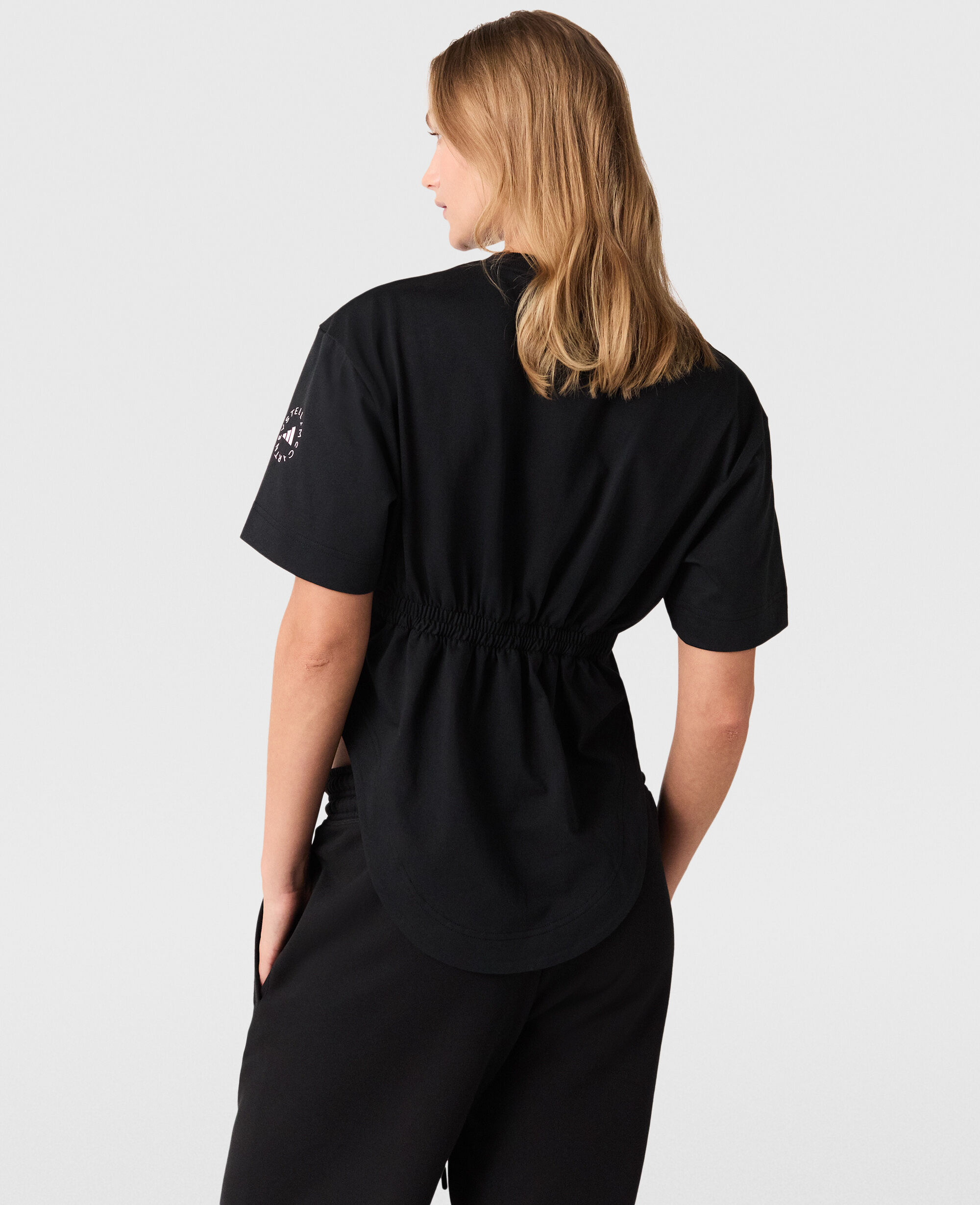 Women Black TrueLife Sportswear Curved Hem T-Shirt | Stella
