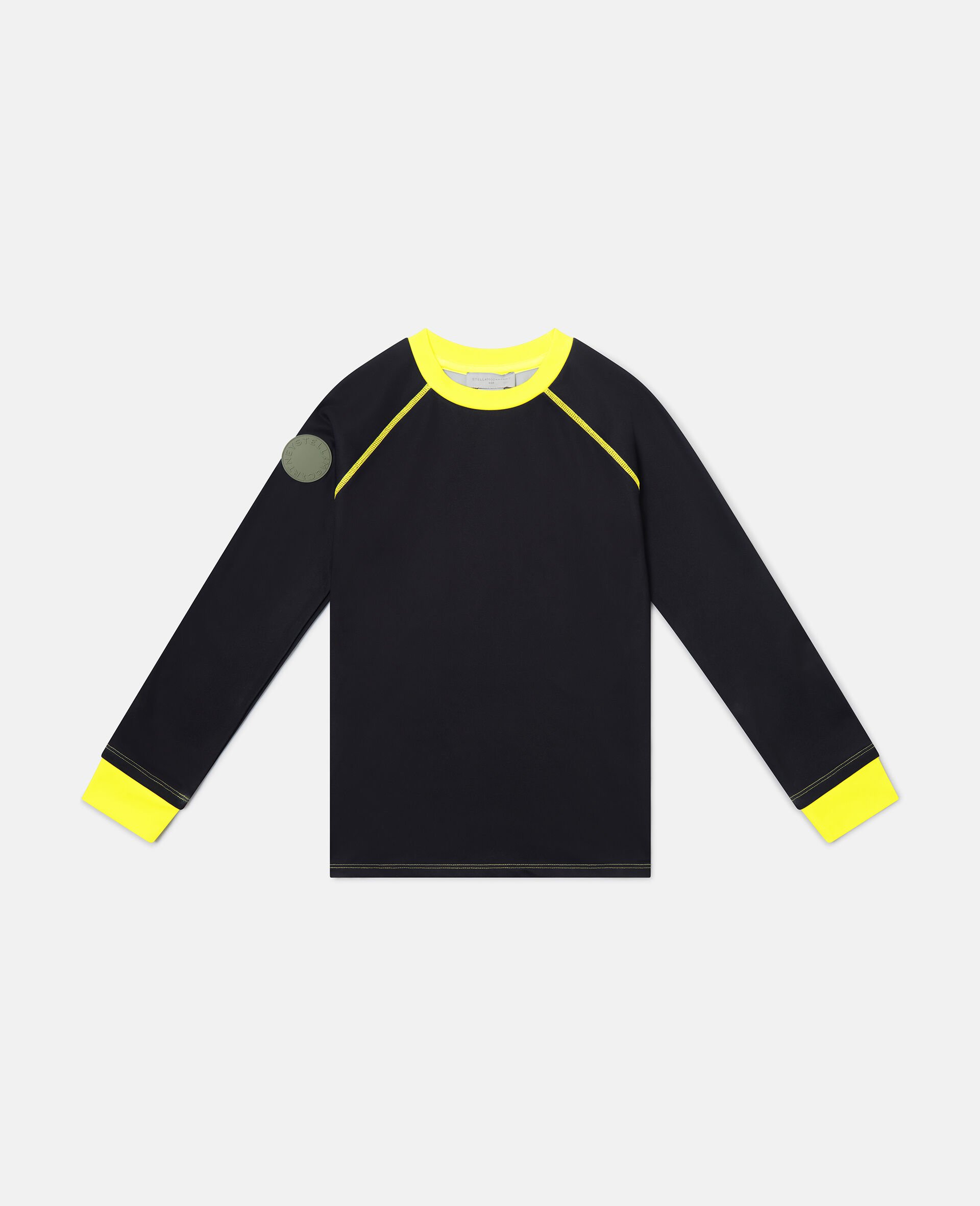 Top Stile Pigiama con Dettagli a Contrasto-Nero-medium