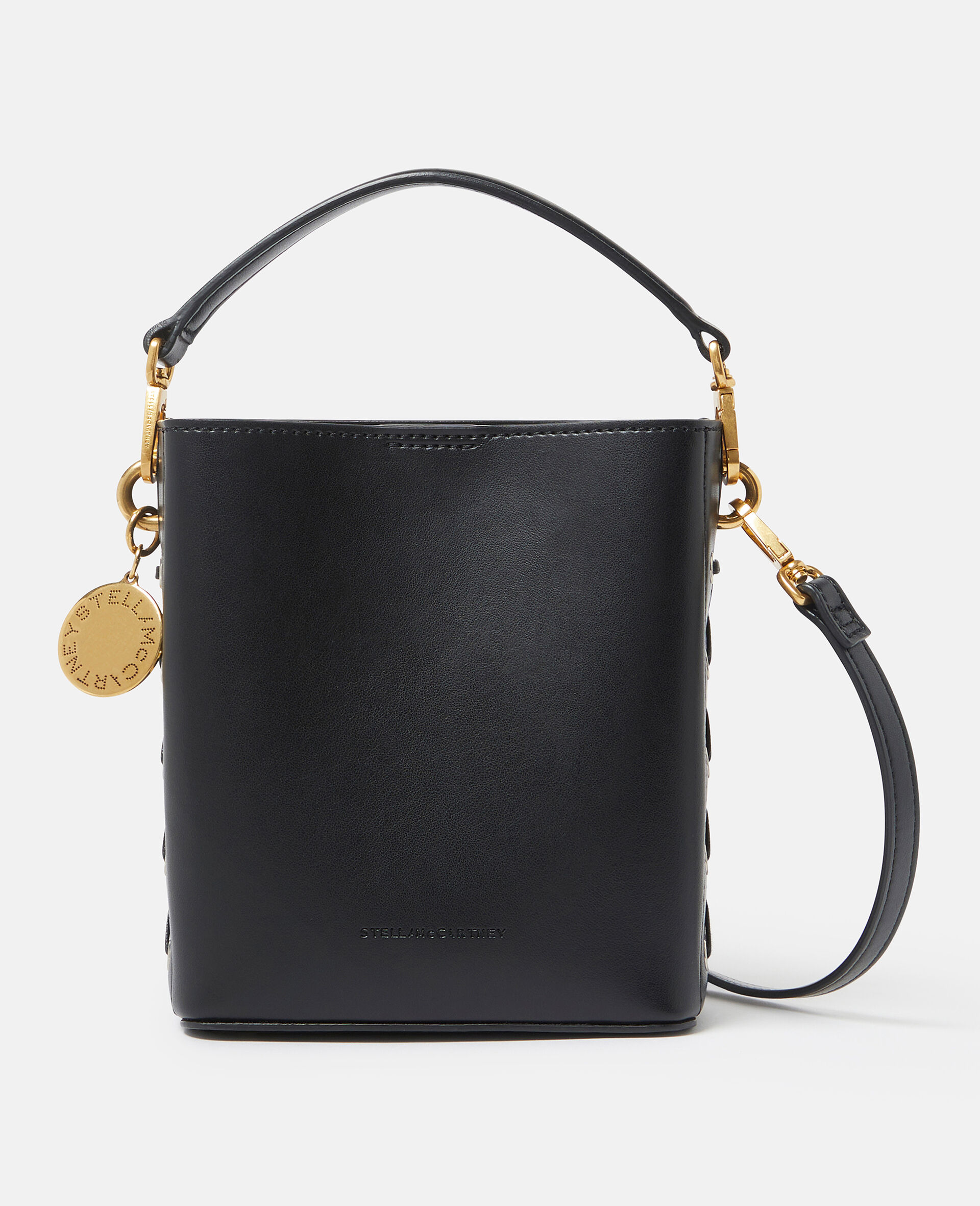Whipstitched Bucket Bag-Black-medium