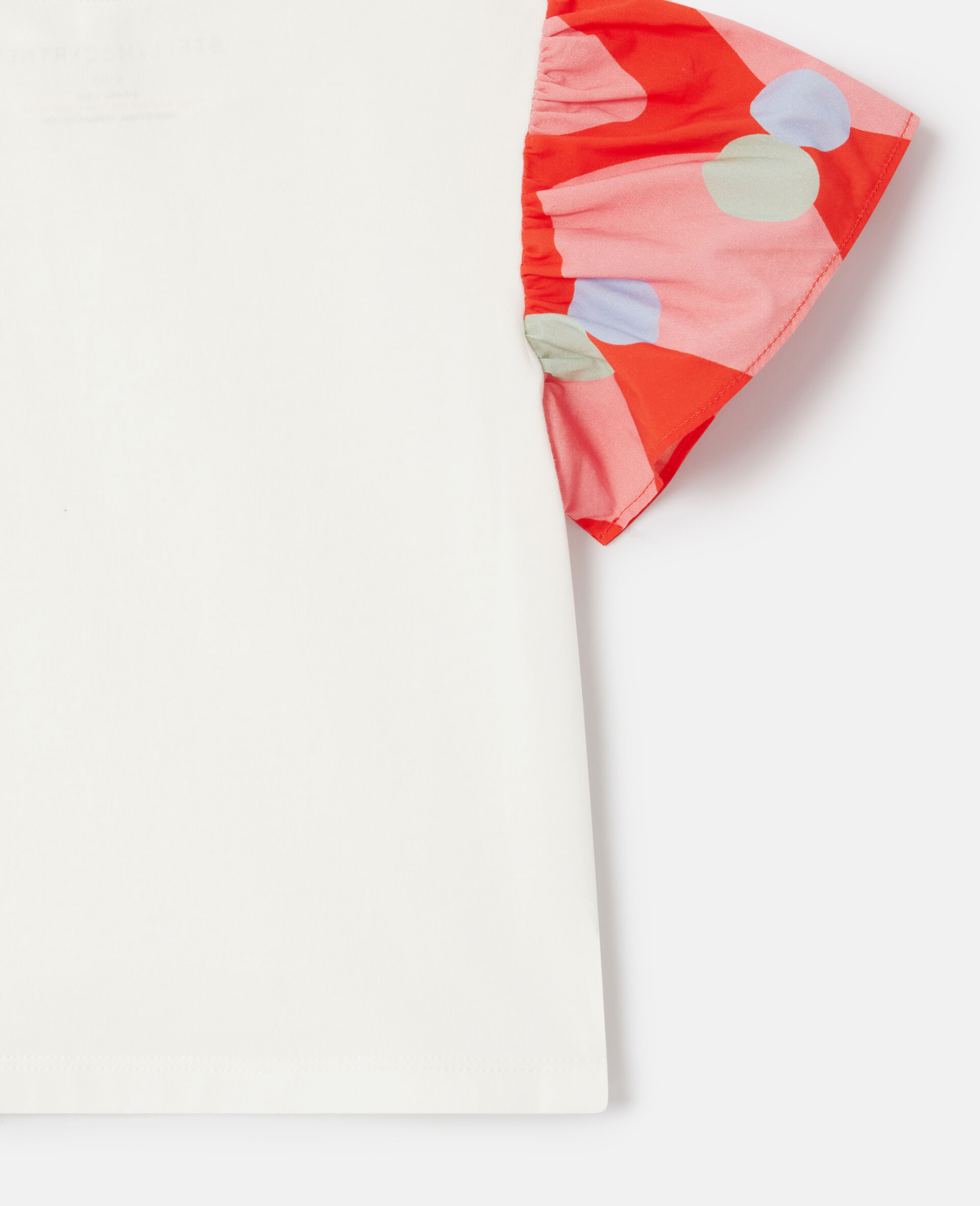 Contrast Sleeve Graphic T-Shirt-White-large image number 3