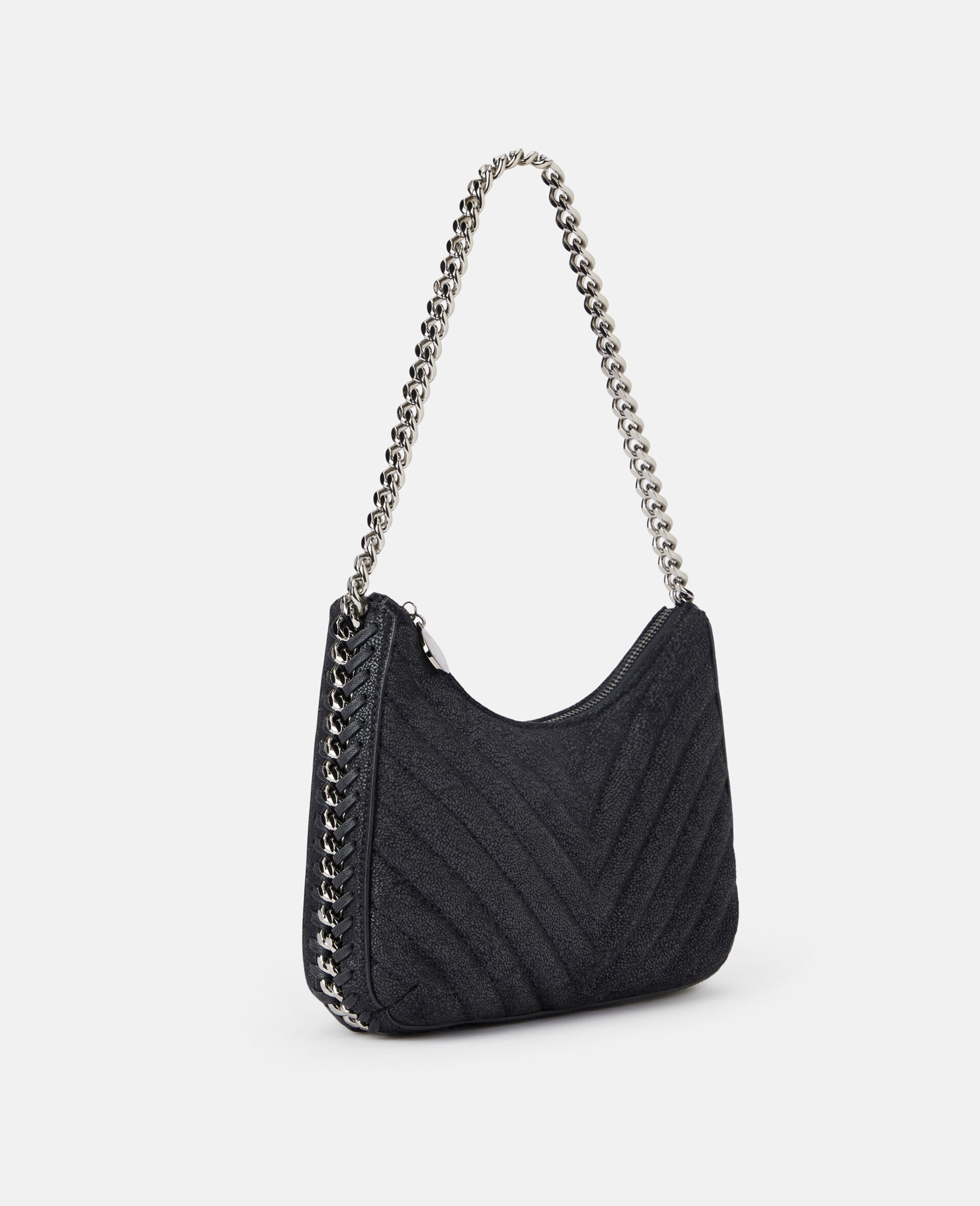 Quilted Zipped Falabella Mini Bag-Black-large image number 1