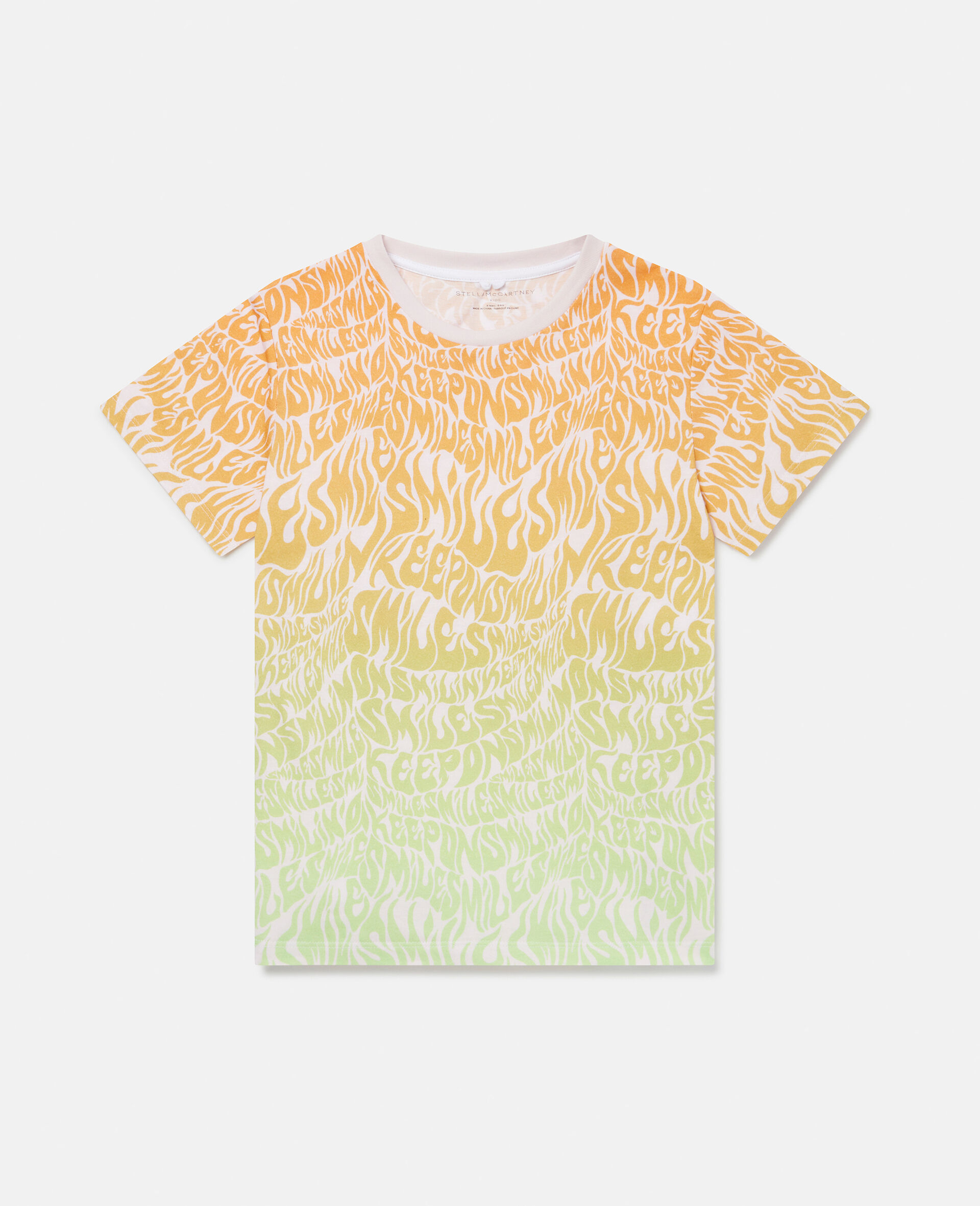 Keep Smiling Print Cotton T‐Shirt-Multicoloured-large