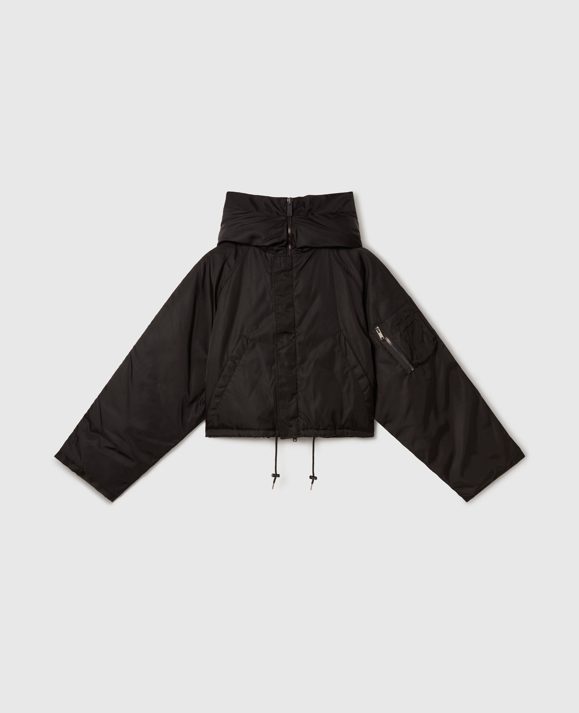 High-Neck Long-Sleeve Jacket-Black-medium