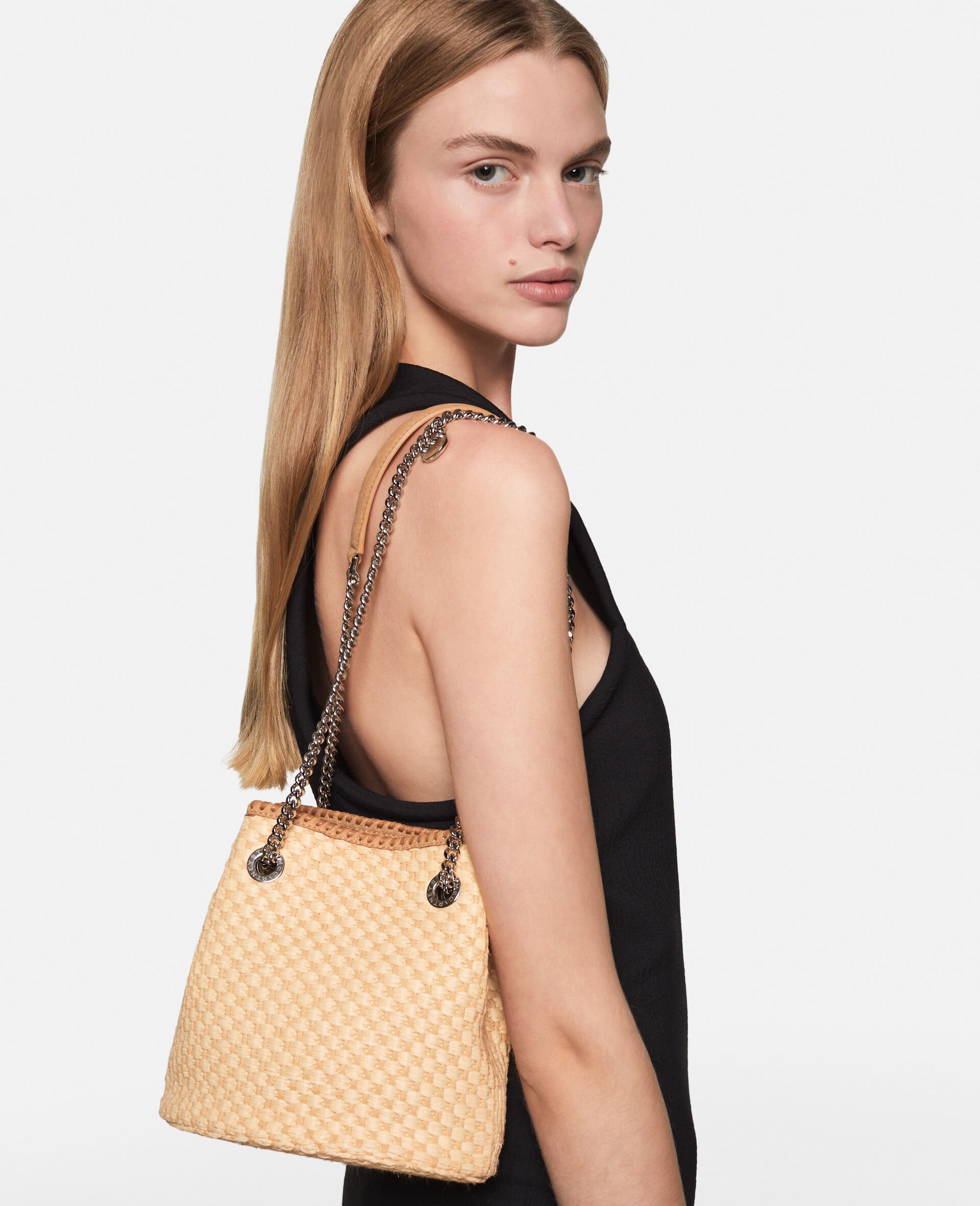 Falabella Woven Bucket Bag-Beige-large image number 0