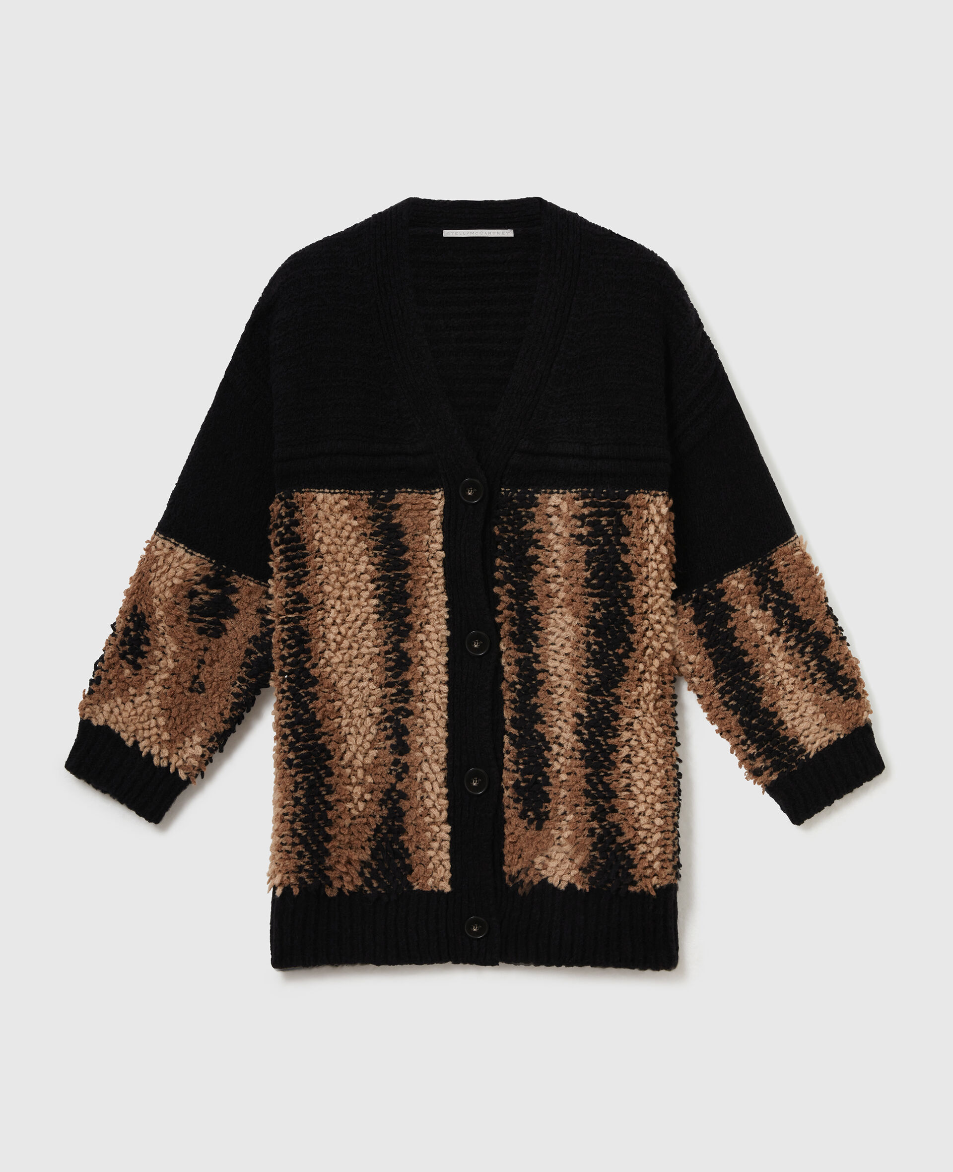 Cardigan a col en V texture-Marron-medium