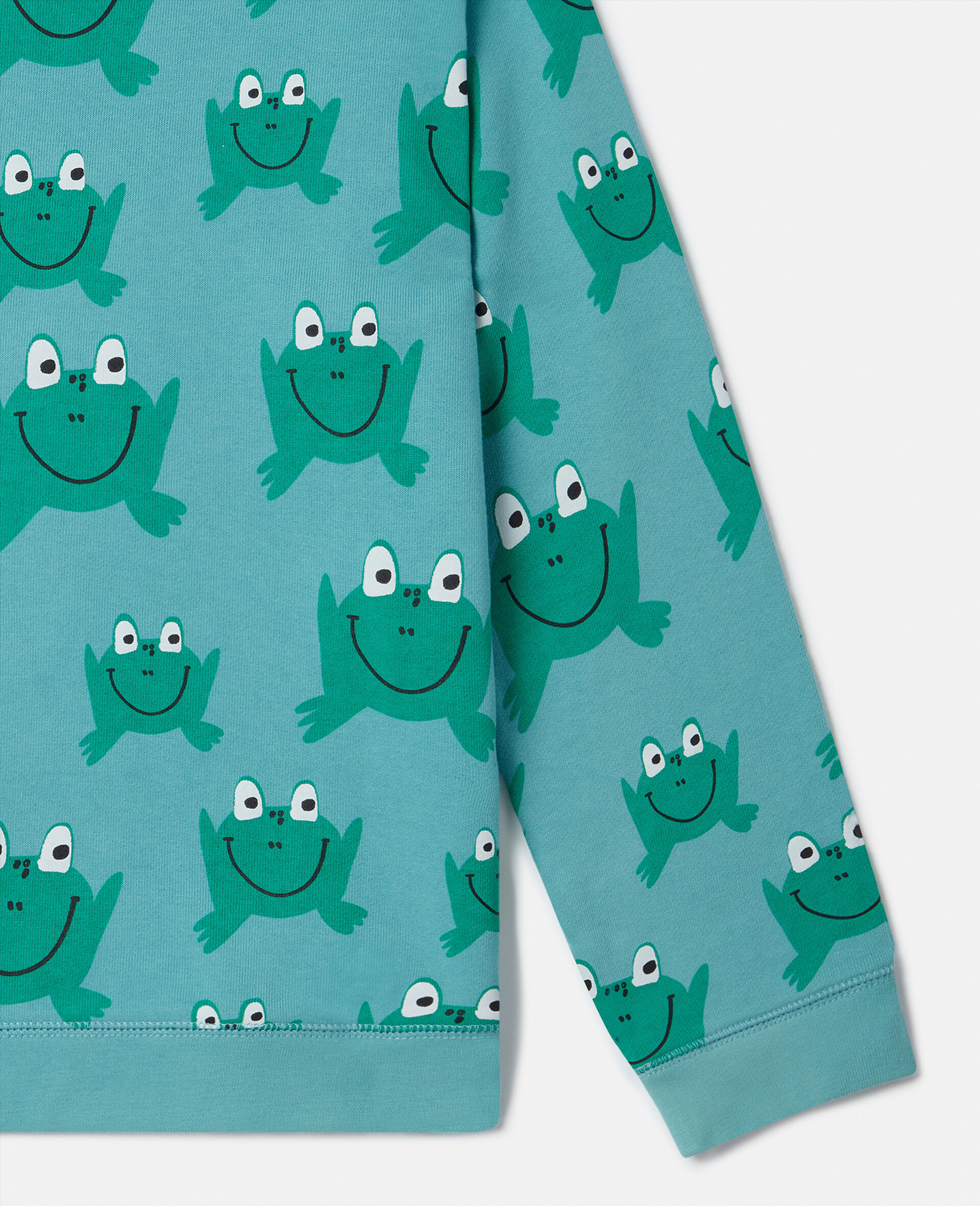 Frog Print Crewneck Sweatshirt-Blue-large image number 3