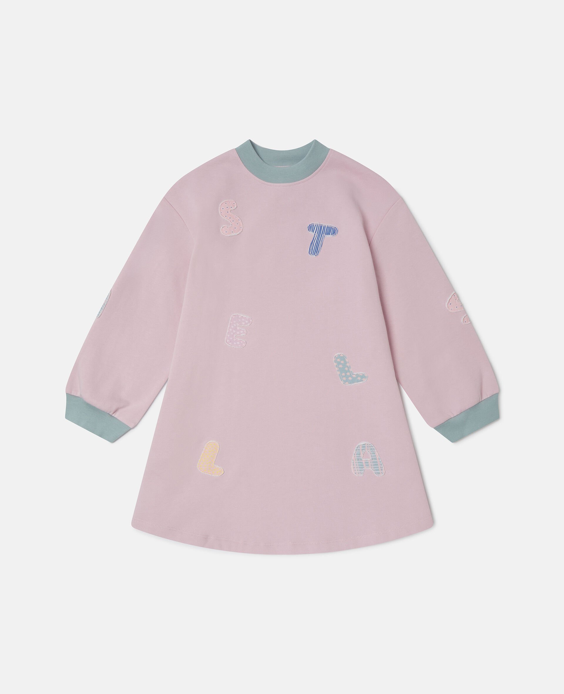 Logo Embroidery Sweatshirt Dress-Purple-medium