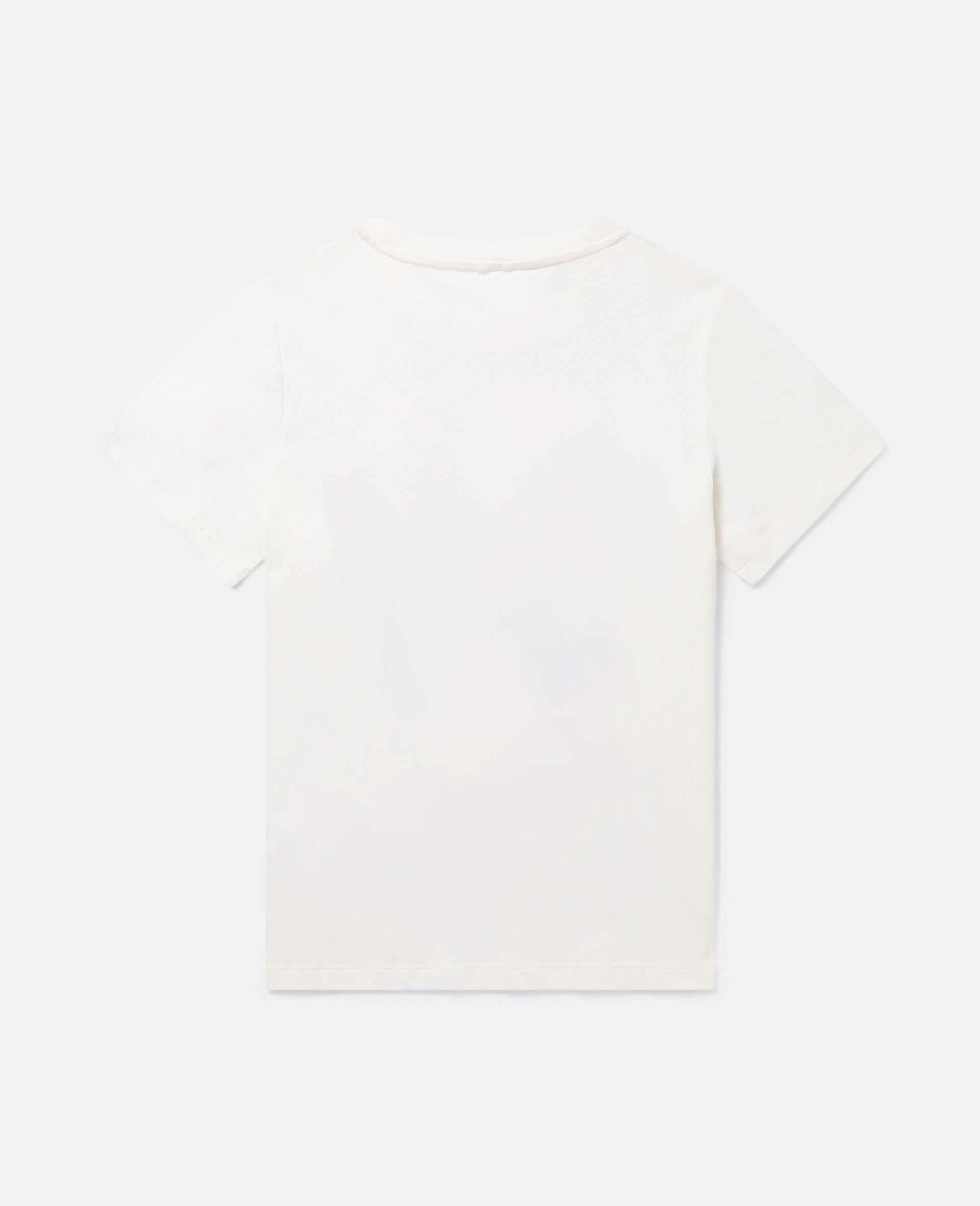 T-shirt con disco con logo metallico-Cream-large T-shirt con disco con logo metallico-Cream-large image number 2