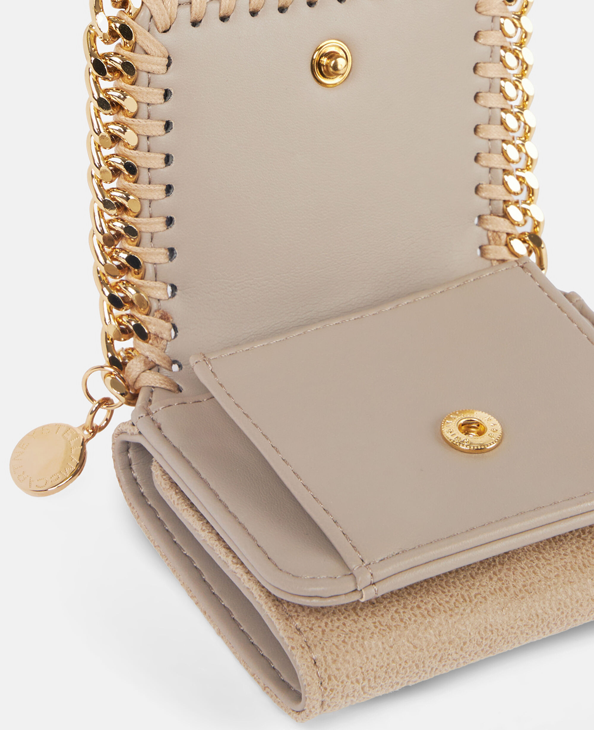 Women Clotted Cream Falabella Tri Fold Wallet Stella McCartney US