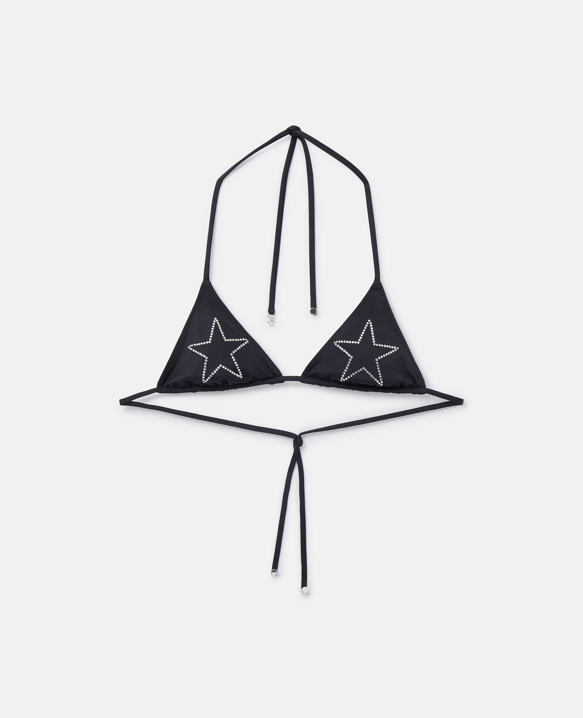 水钻星星图案三角比基尼上装-黑色-medium