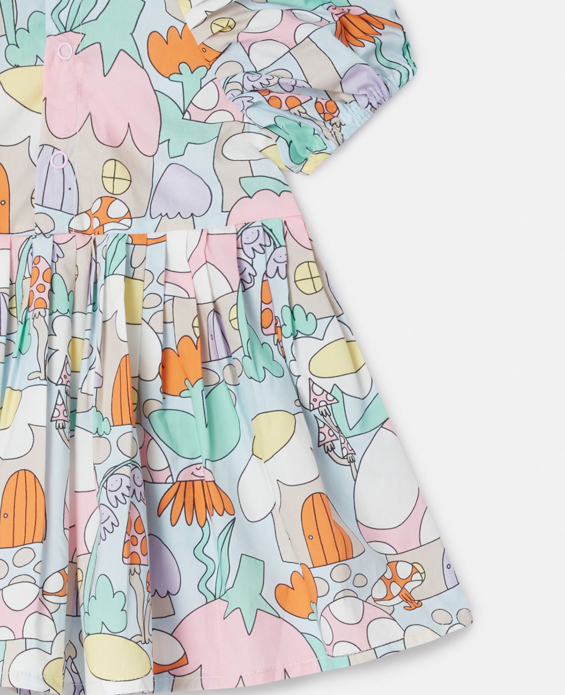 Woodland Print Short Sleeve Dress and Bloomers Set-Blue-large image number 3