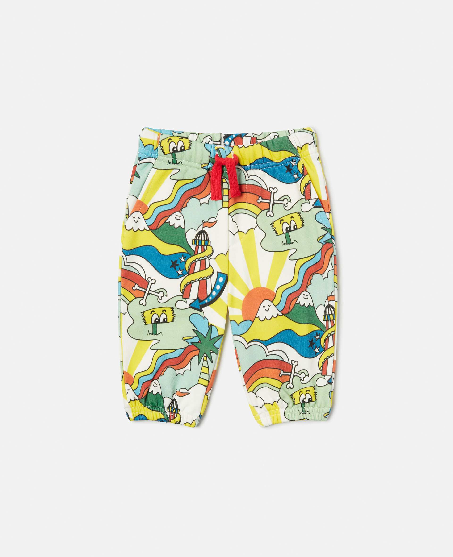 Rollercoaster Print Joggers-White-large image number 0