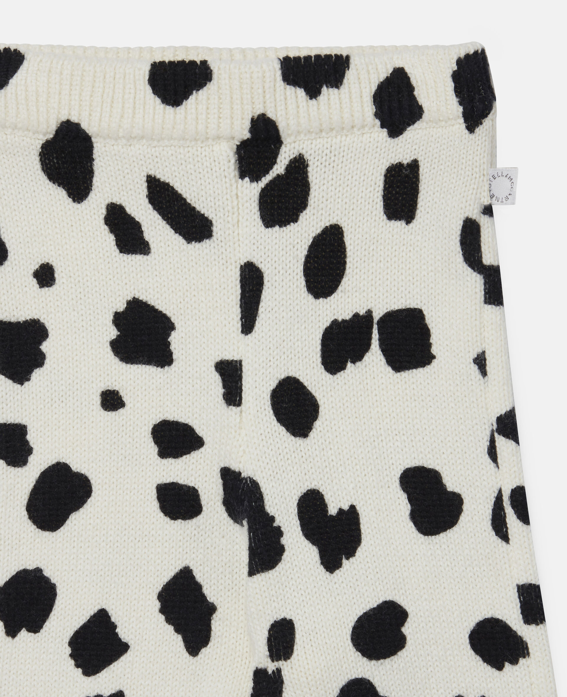 Dalmatian Spots Knit Leggings-White-large image number 2