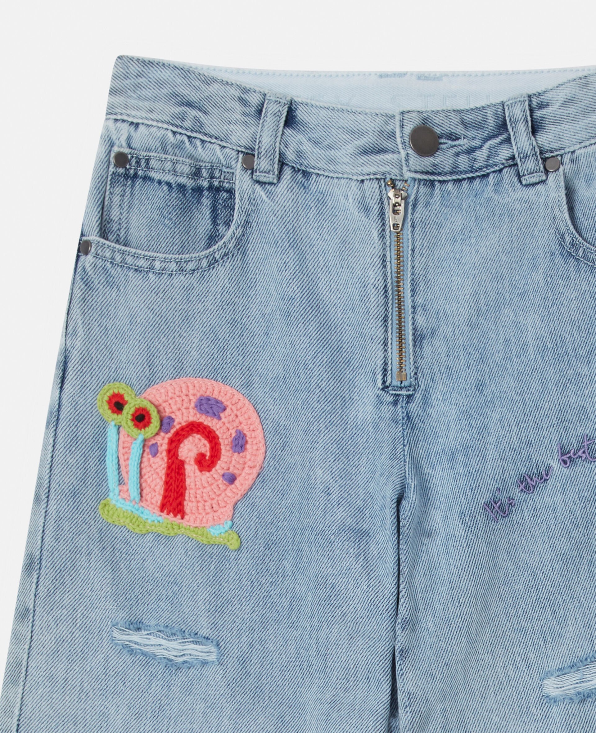 SpongeBob Graphic Denim Jeans-Blue-large SpongeBob Graphic Denim Jeans-Blue-large image number 1