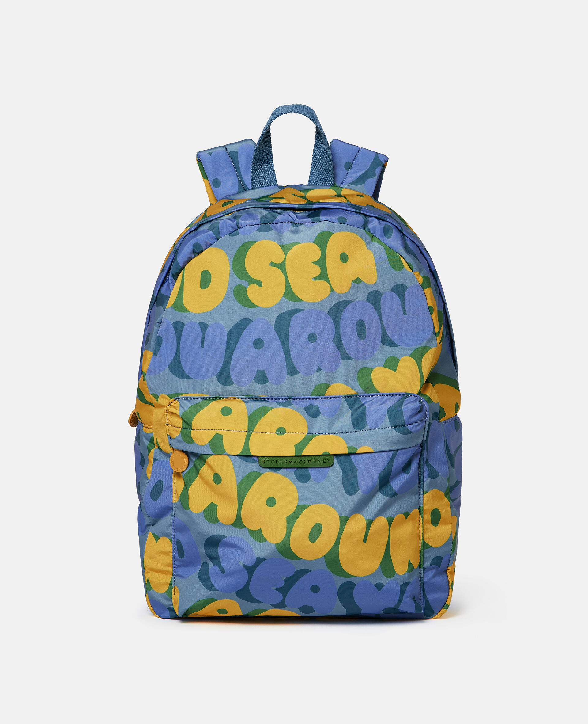 Slogan Graphic Backpack -Blue-medium