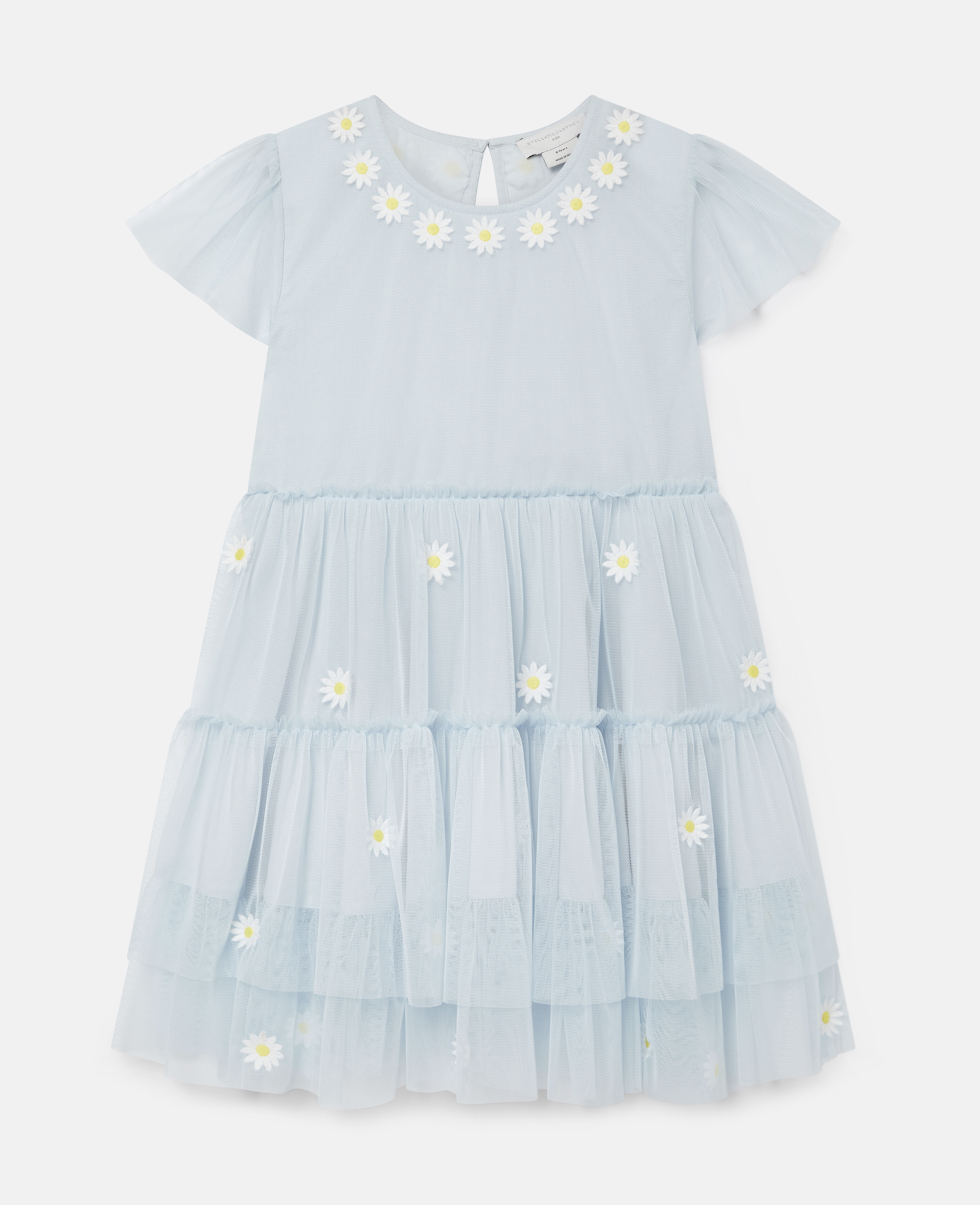 blue dress with white daisies