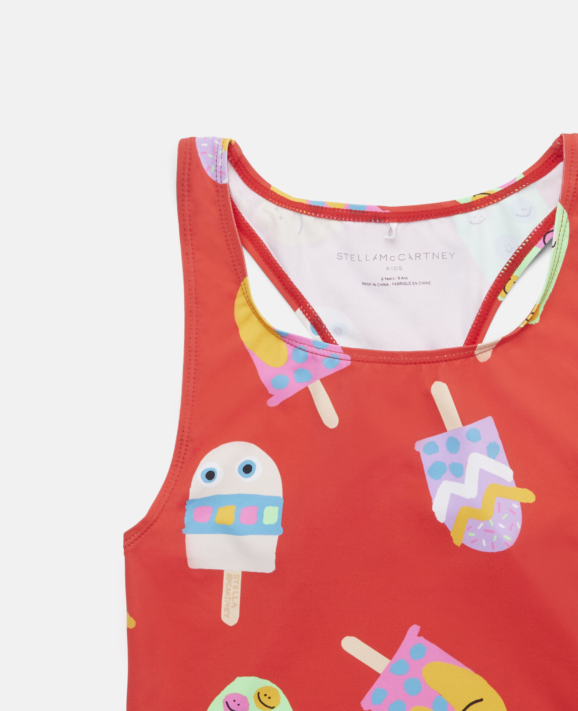 Ice Lolly Print Swimsuit-Red-large image number 1