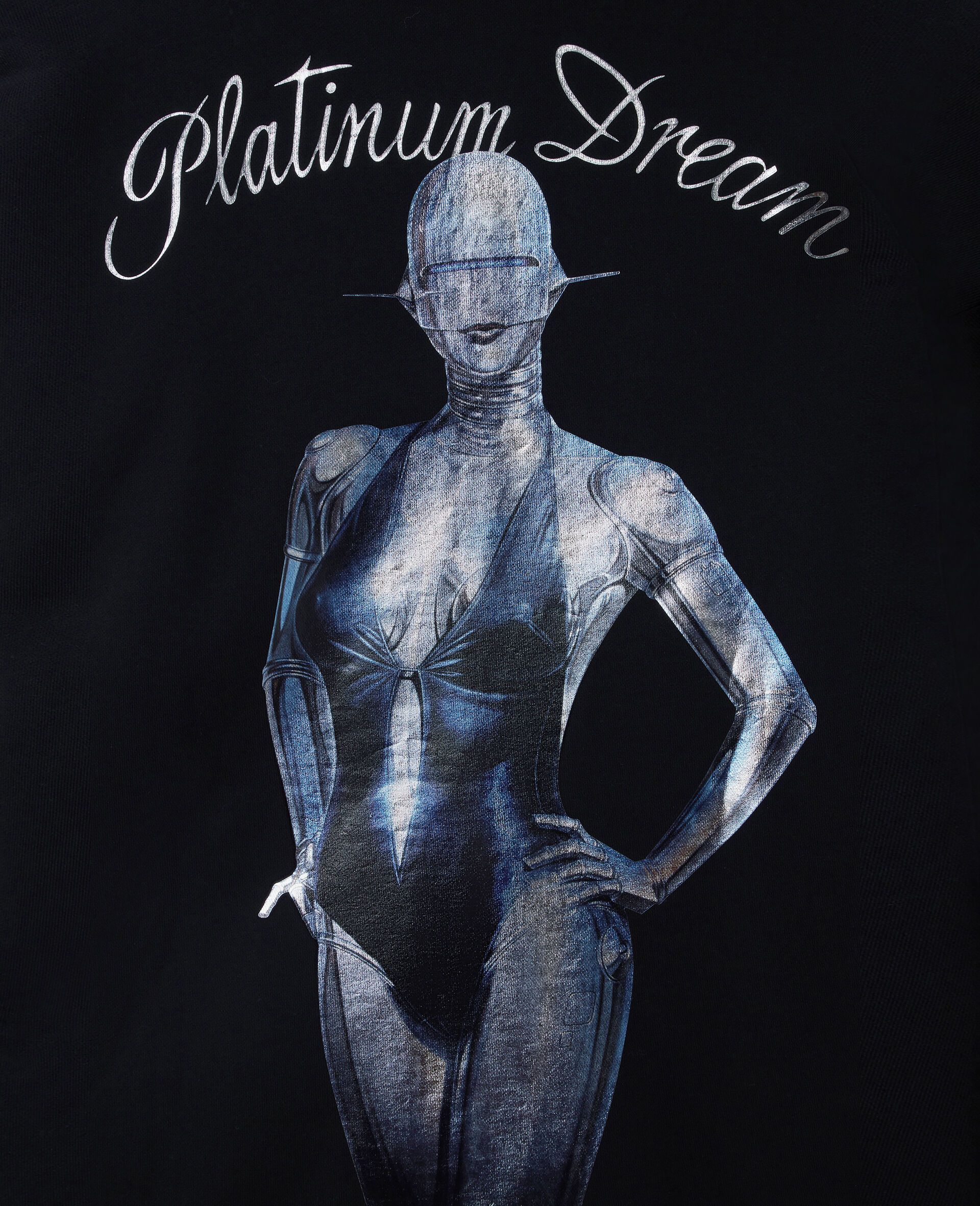 Sexy Robot Oversized Organic Cotton Zip Hoodie-Black-large image number 1