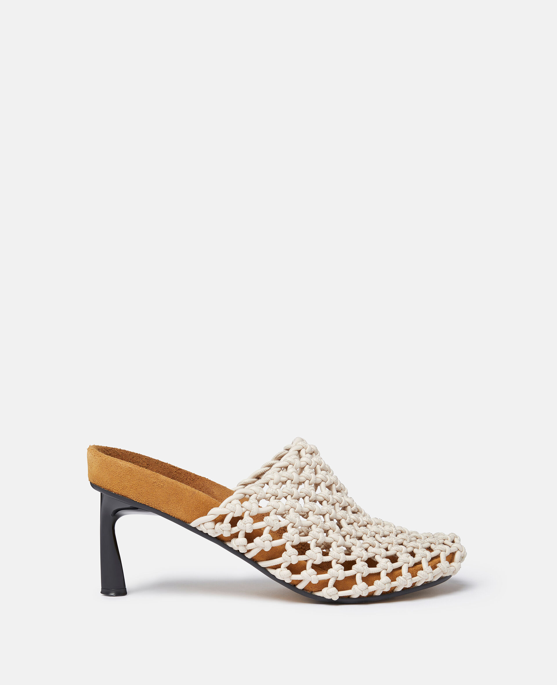Terra Recycled Knotted Net Mules-Brown-large image number 0