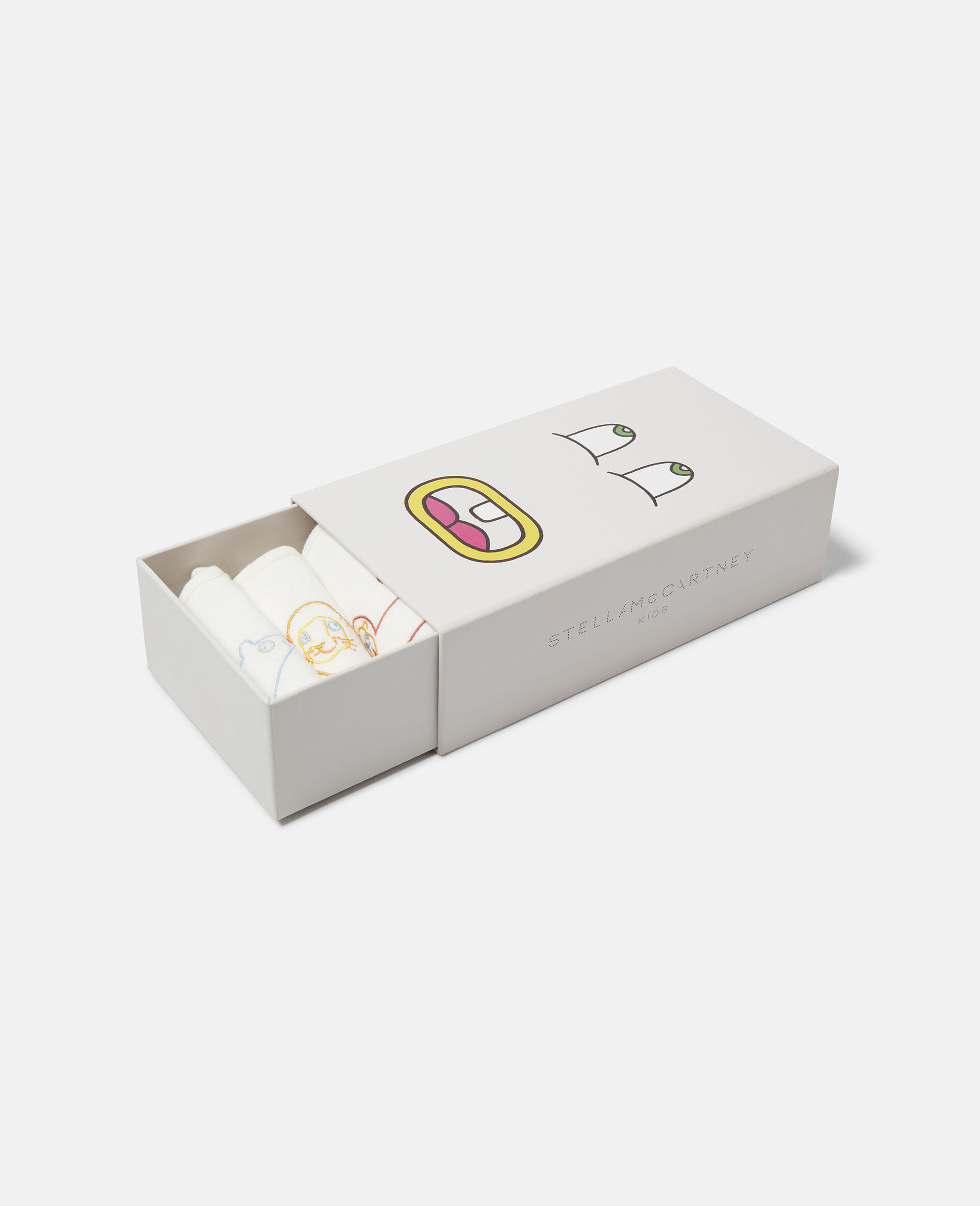 7 Pack of Animal Embroidery Bibs-White-large image number 2