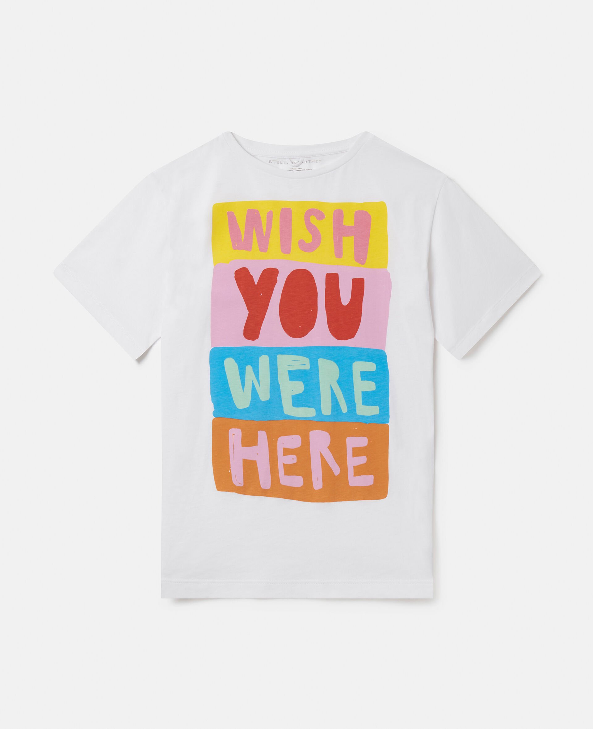 Wish You Were Here Slogan T-Shirt-ホワイト-large image number 0