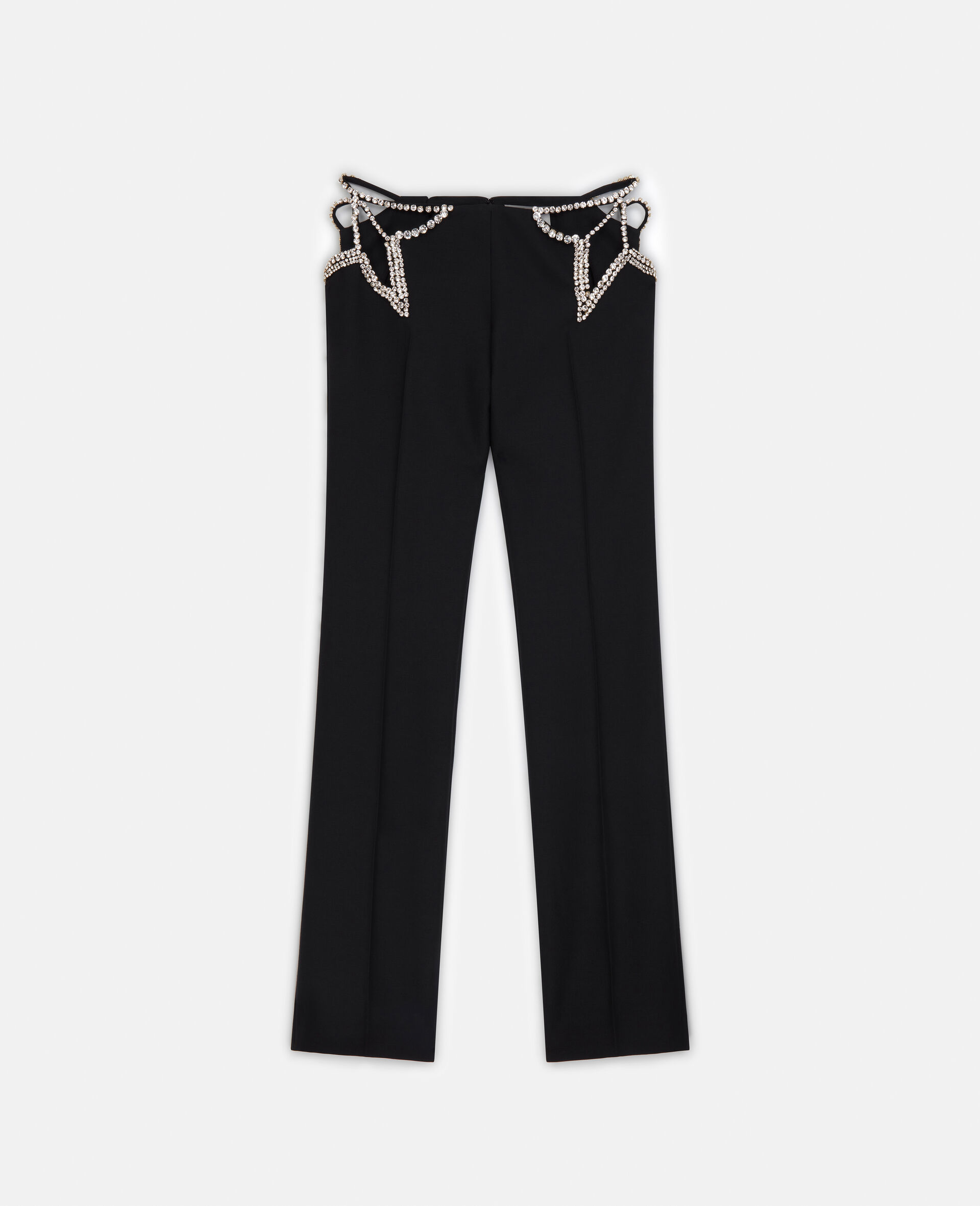 Ultra Low Rise Diamanté Star Trousers-Black-large image number 0