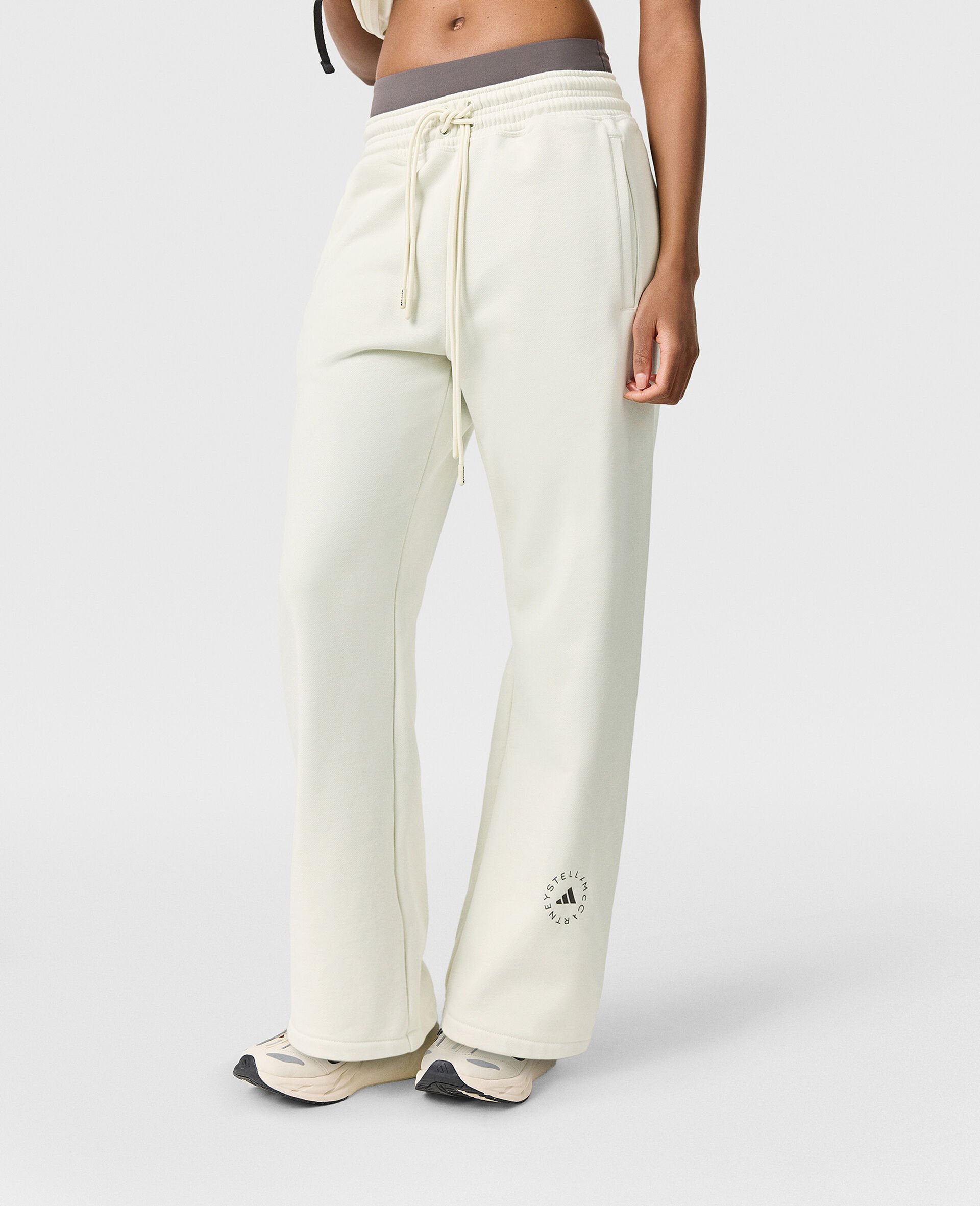 Pantalon de jogging droit avec logo-Beige-large Pantalon de jogging droit avec logo-Beige-large image number 4