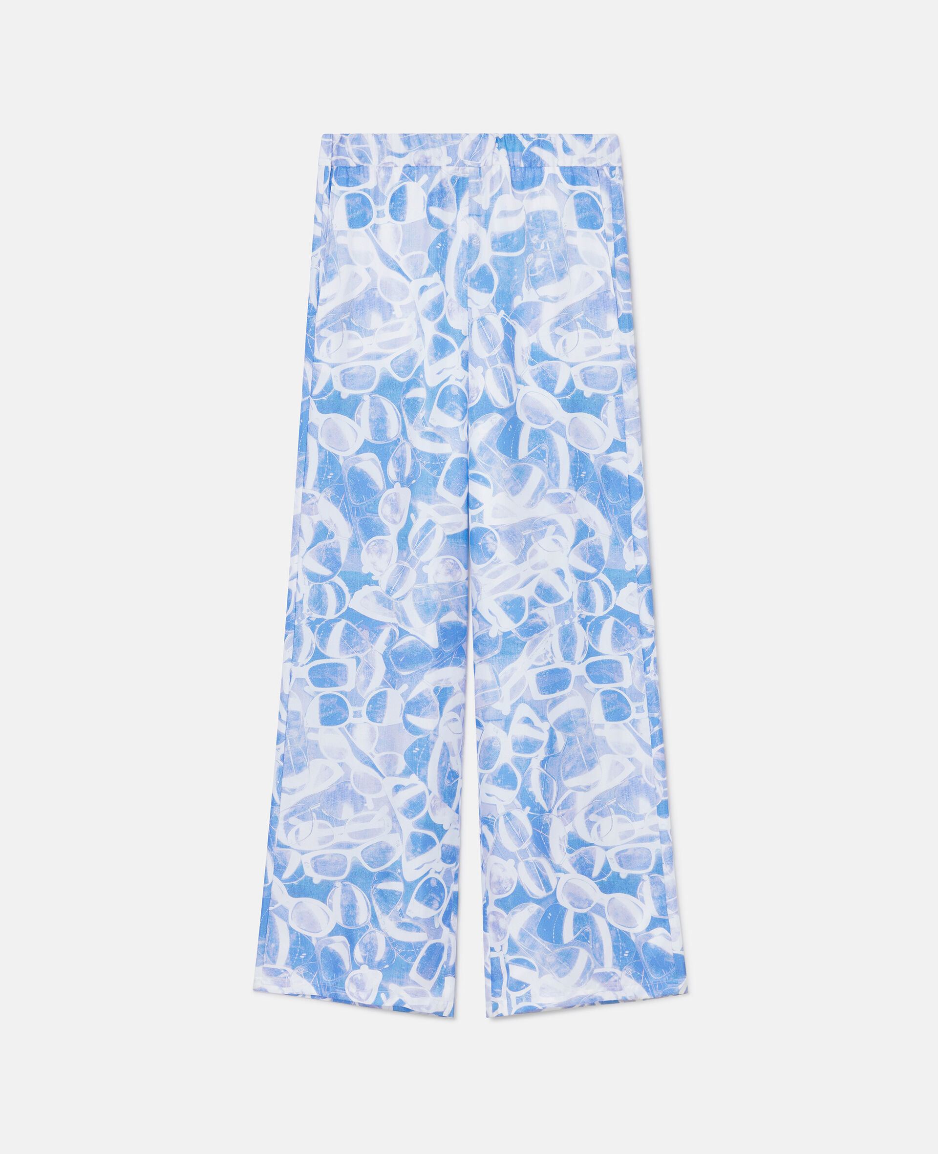 Sunglasses Print Straight-Leg Pants-Blue-large image number 0