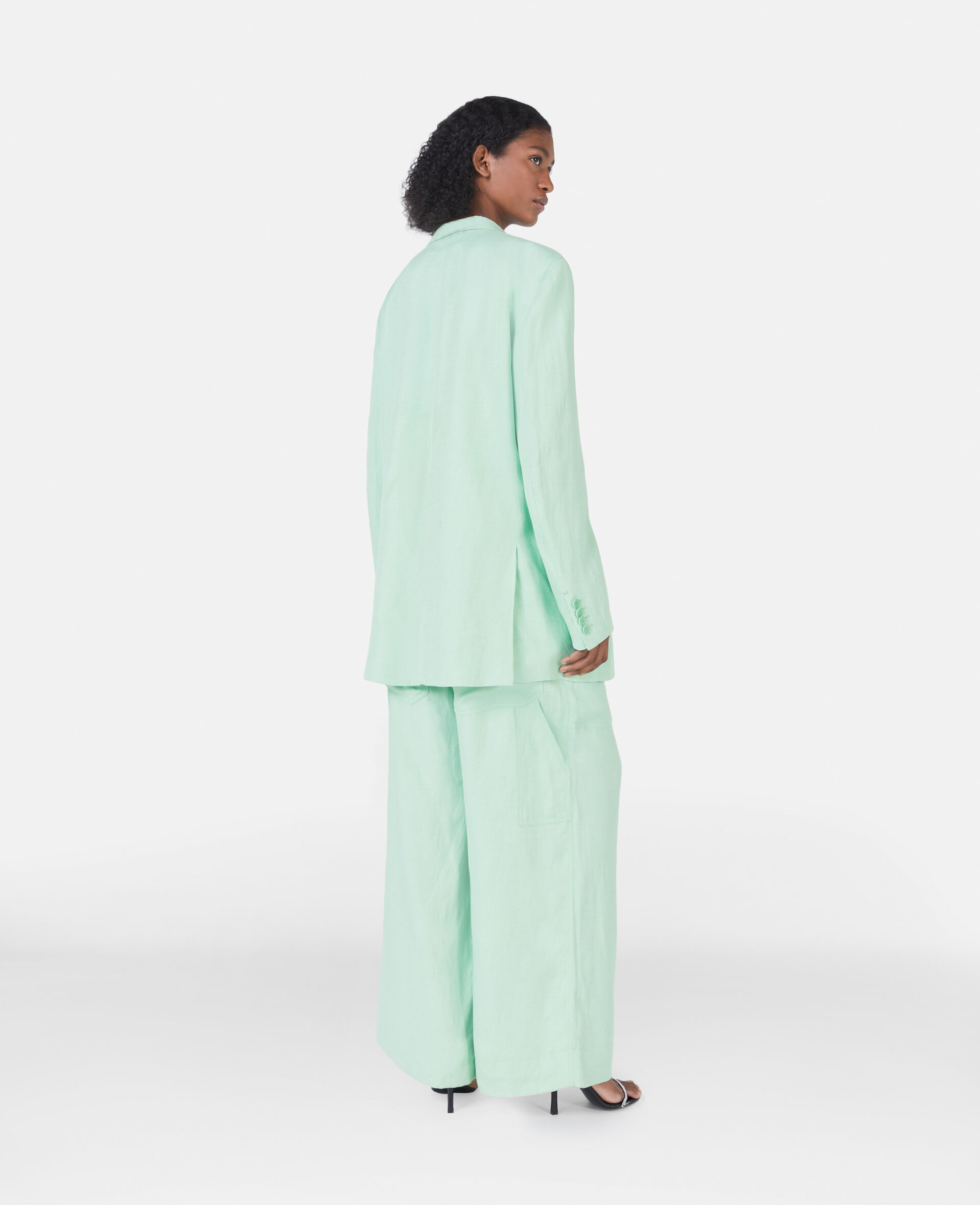 Oversized Double-Breasted Blazer-Green-large image number 2