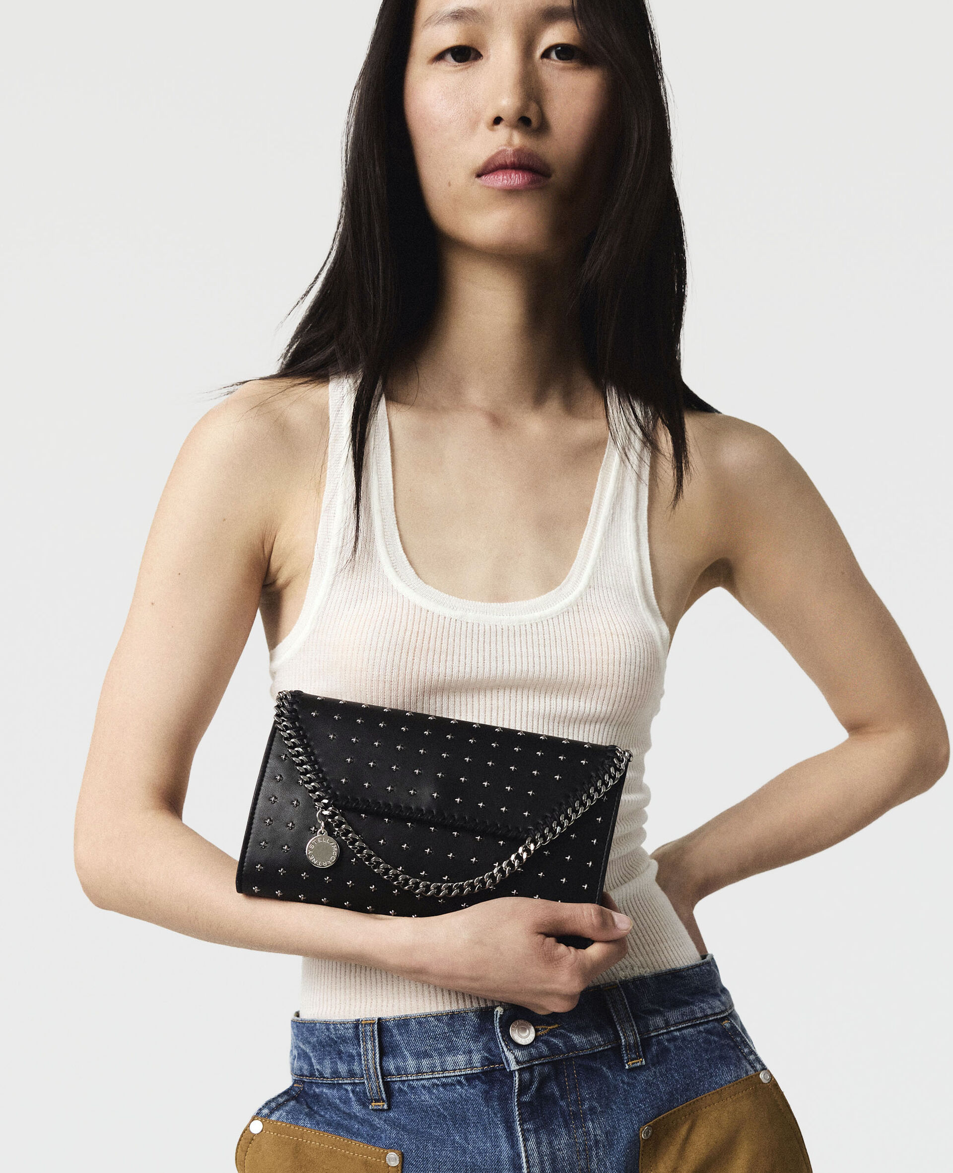 Limited-Edition Falabella Star Studs Wallet Crossbody Bag-Black-large image number 6