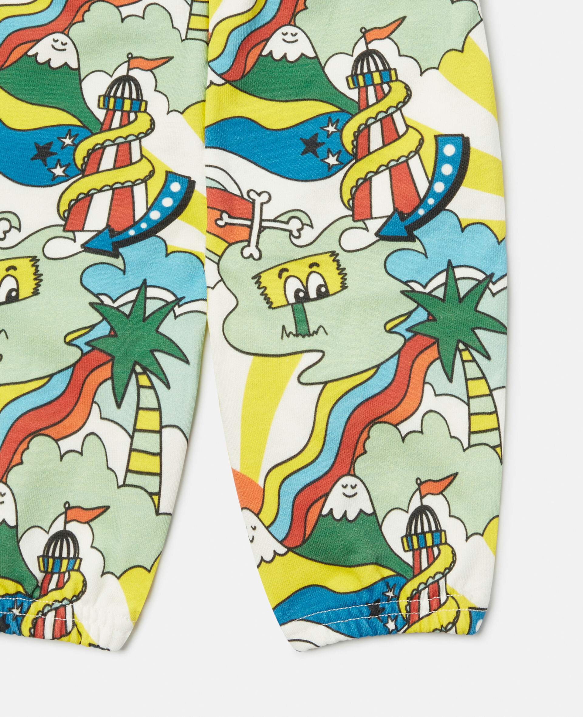 Rollercoaster Print Joggers-White-large image number 3