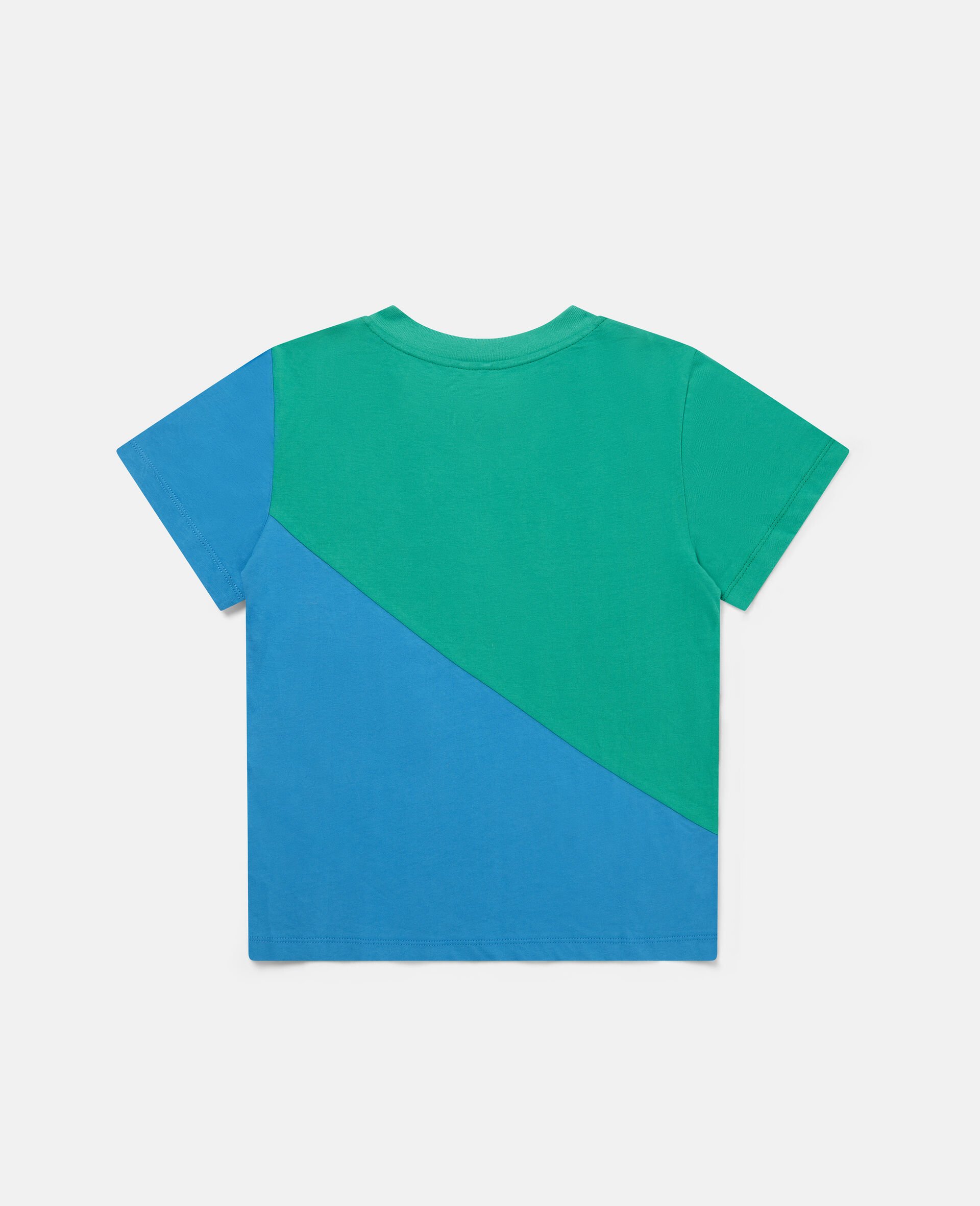 Oversized Colour Block Cotton T-shirt -Black-large Oversized Colour Block Cotton T-shirt -Black-large image number 2