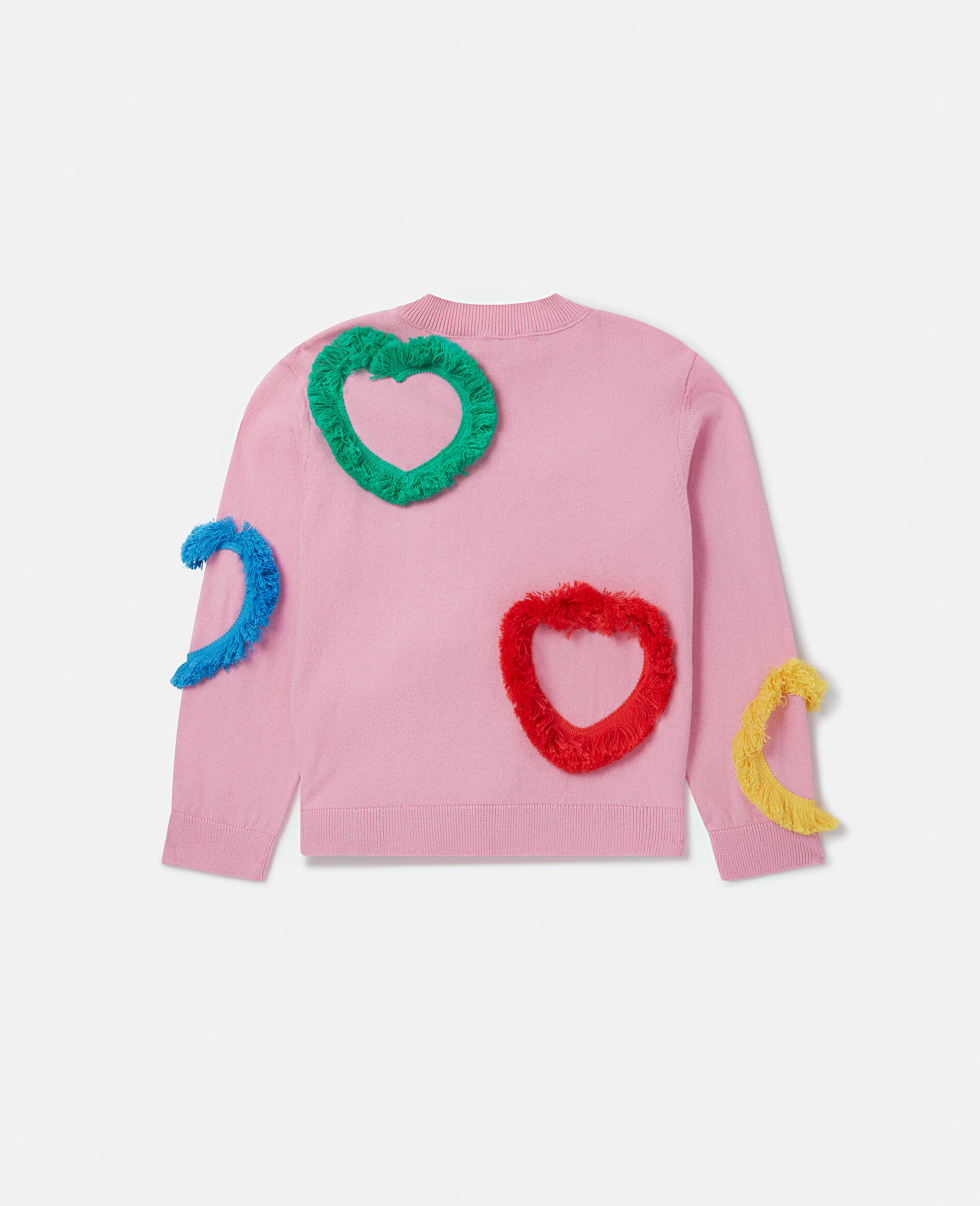 Fringed Heart Sweatshirt-Pink-large image number 2
