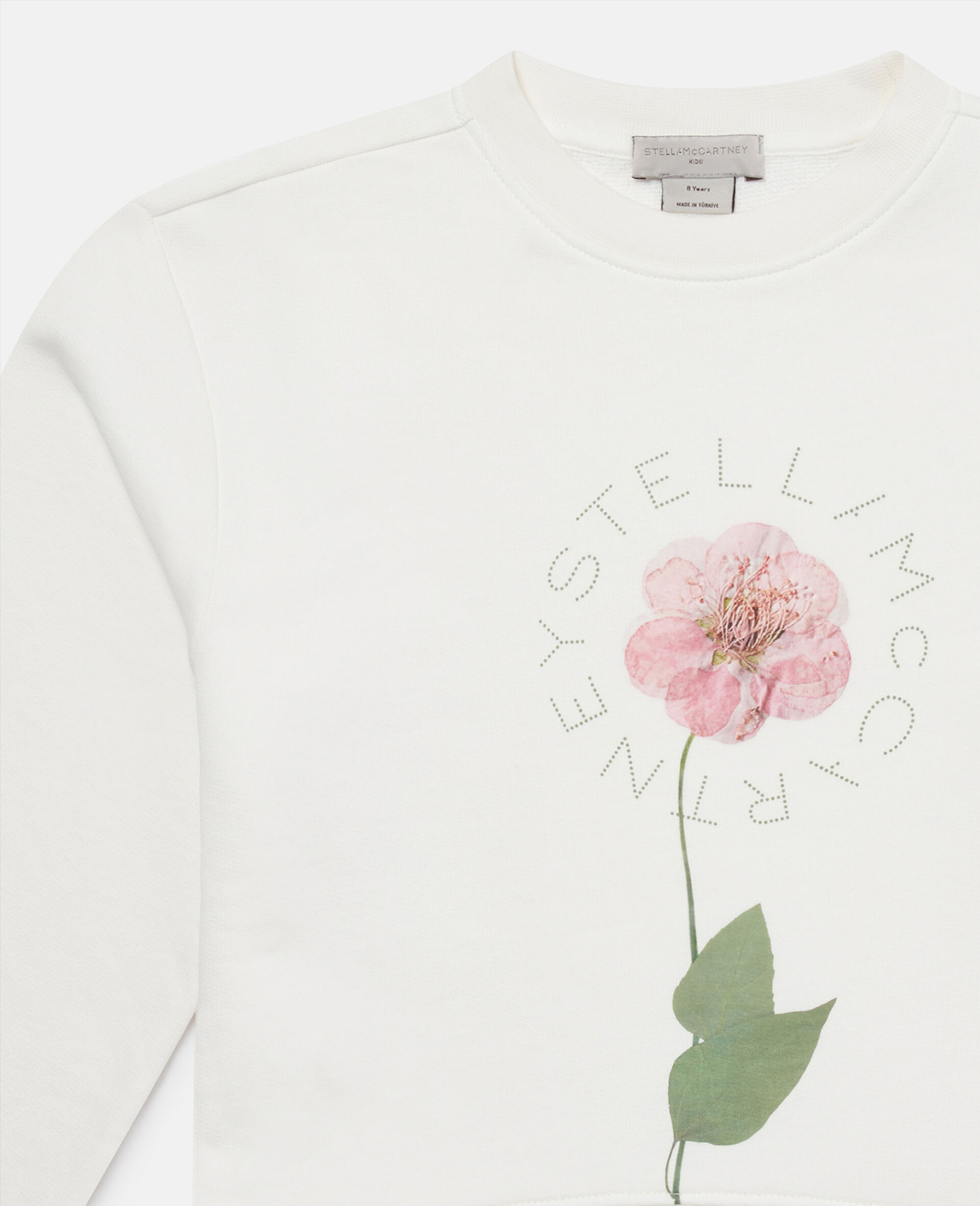 Flower Graphic Sweatshirt-Cream-large image number 1