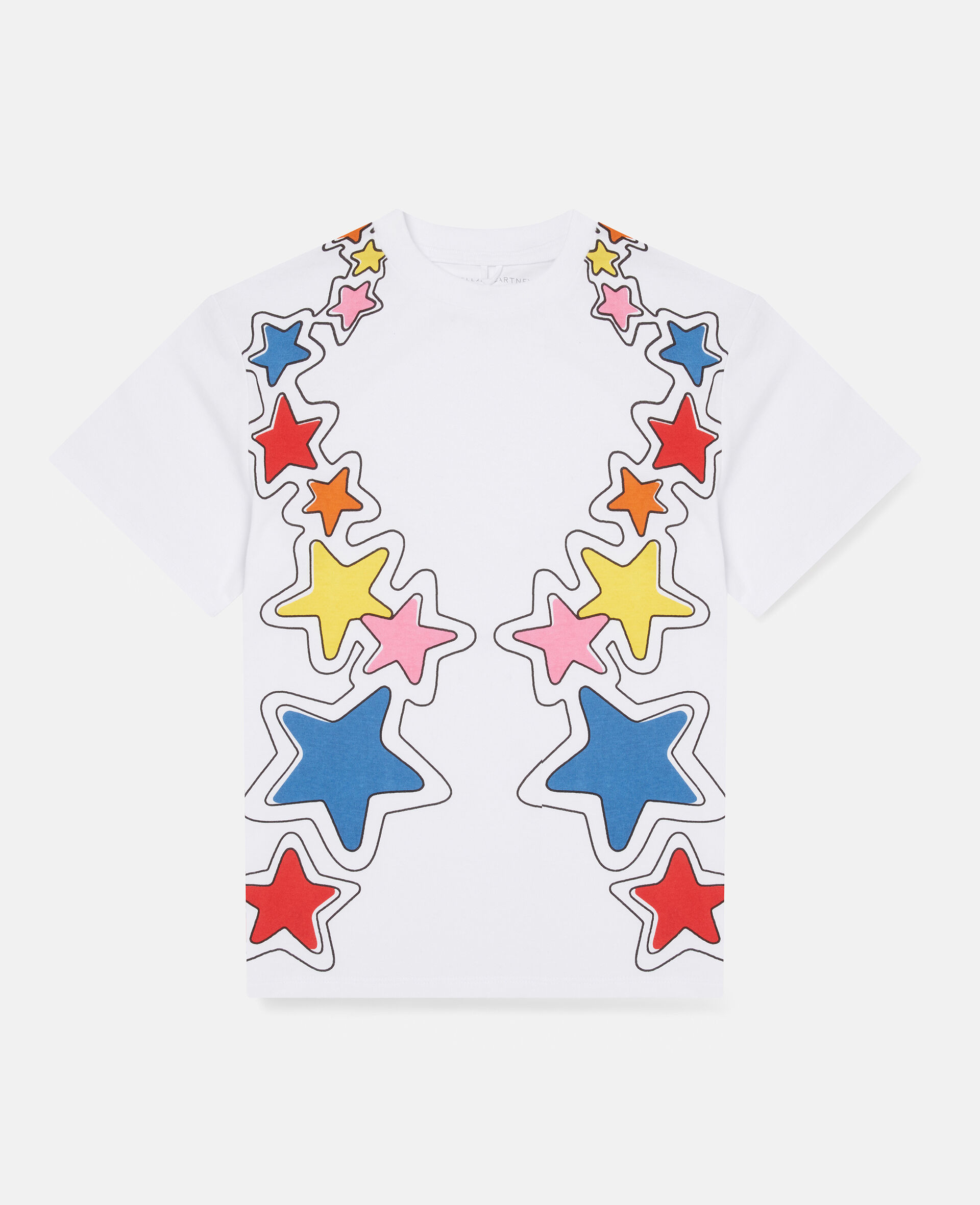 Cosmic Star Print Cotton T‐Shirt-White-large image number 0