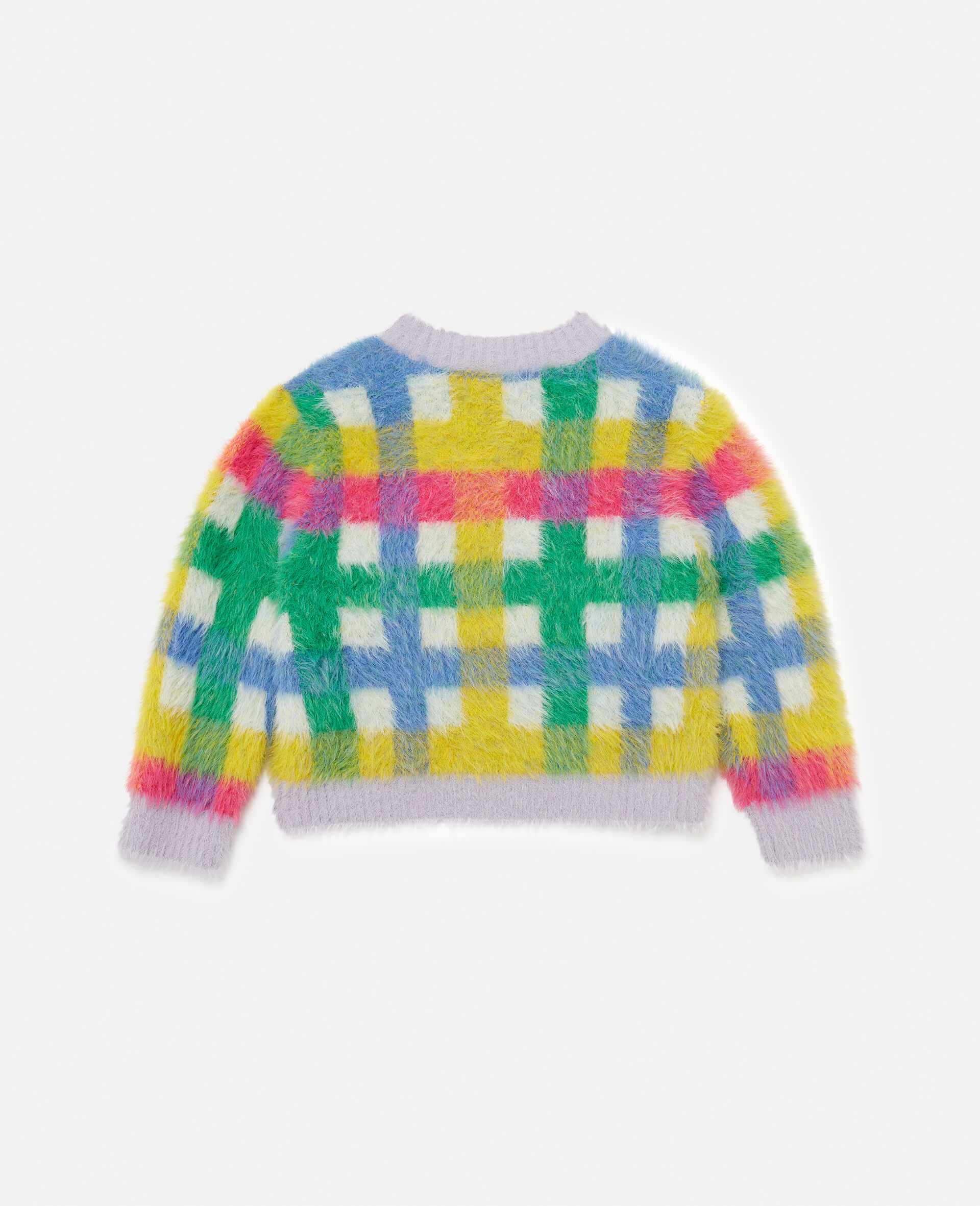 Rainbow Check Knitted Cardigan-Multicolour-large Rainbow Check Knitted Cardigan-Multicolour-large image number 3