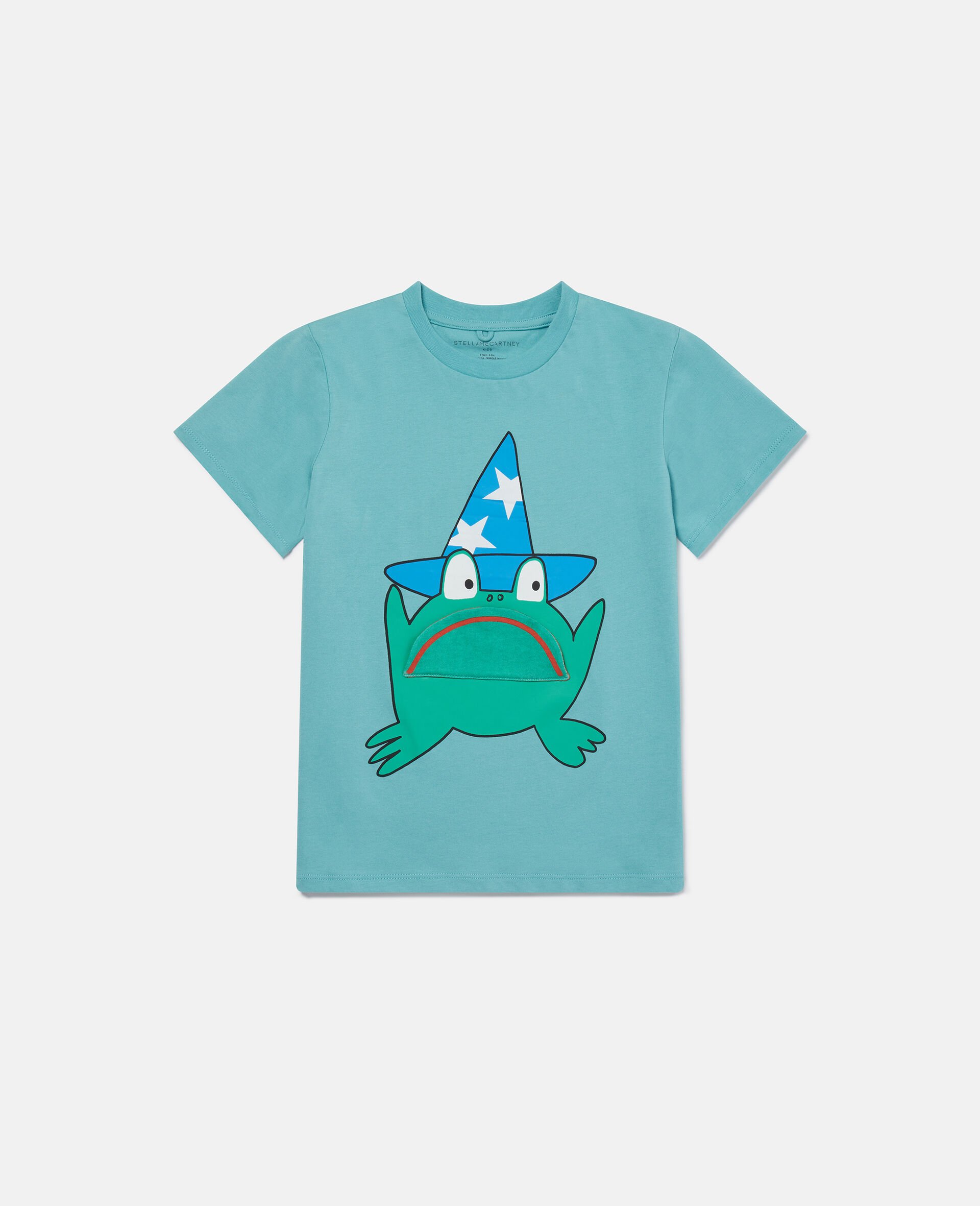 Frog Graphic Crewneck T-Shirt-Blue-medium