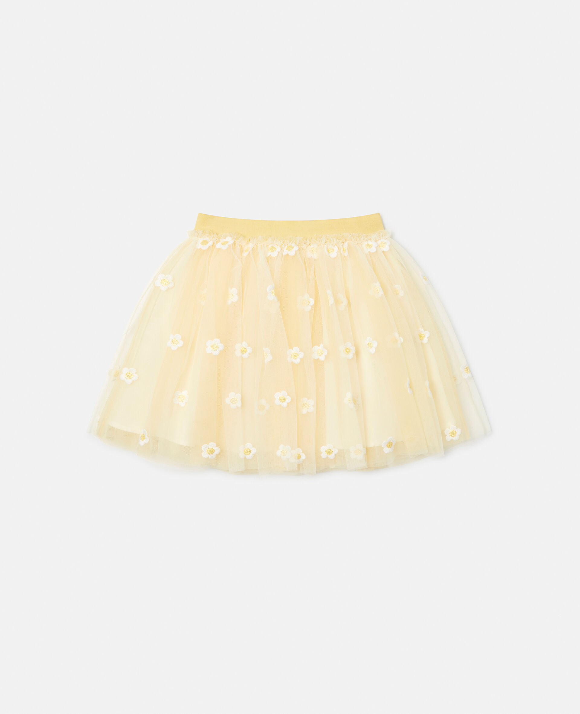 Jupe en tulle avec broderie de marguerites-Jaune-large image number 0
