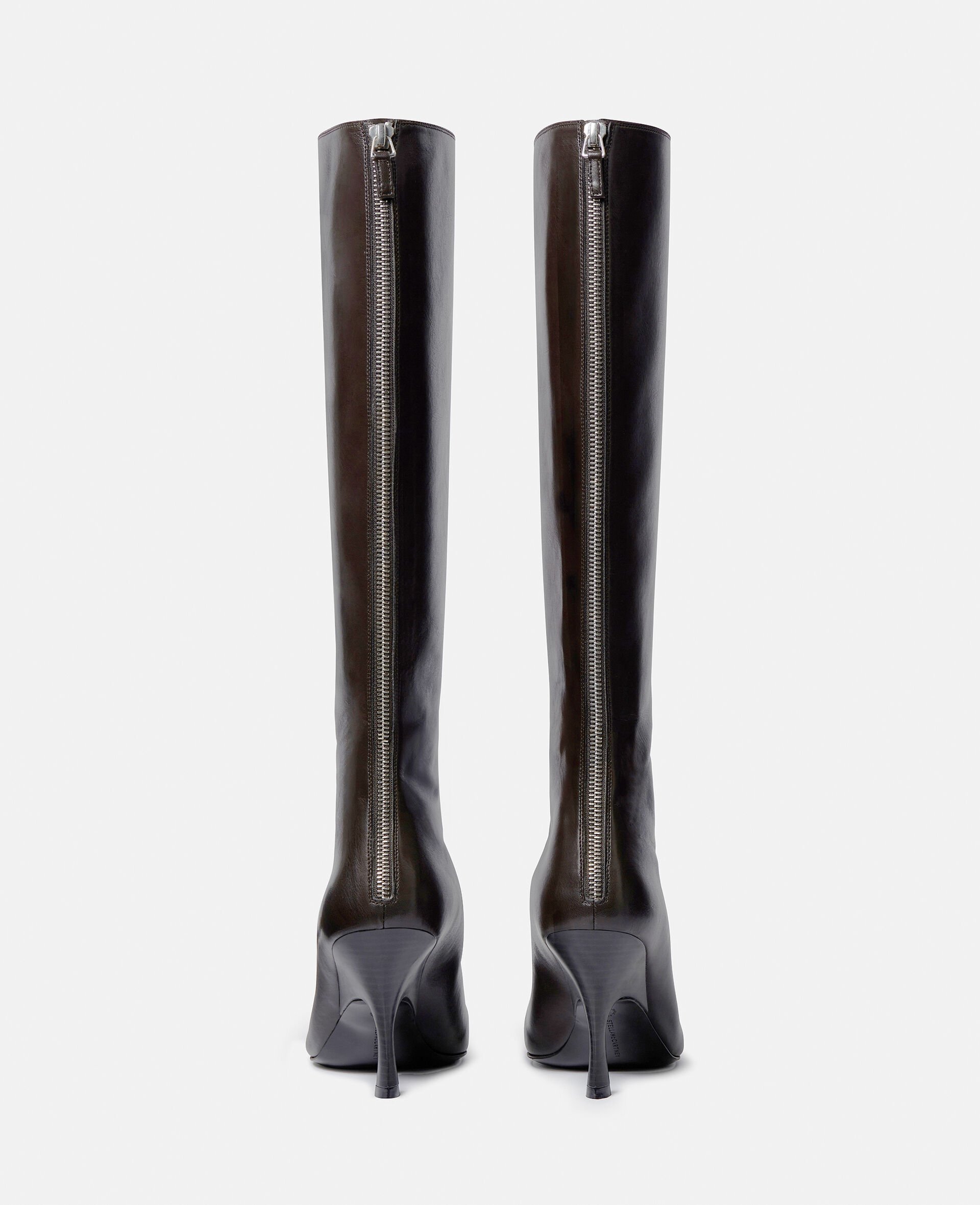 Elsa Knee-High Heeled Boots -Brown-large image number 2